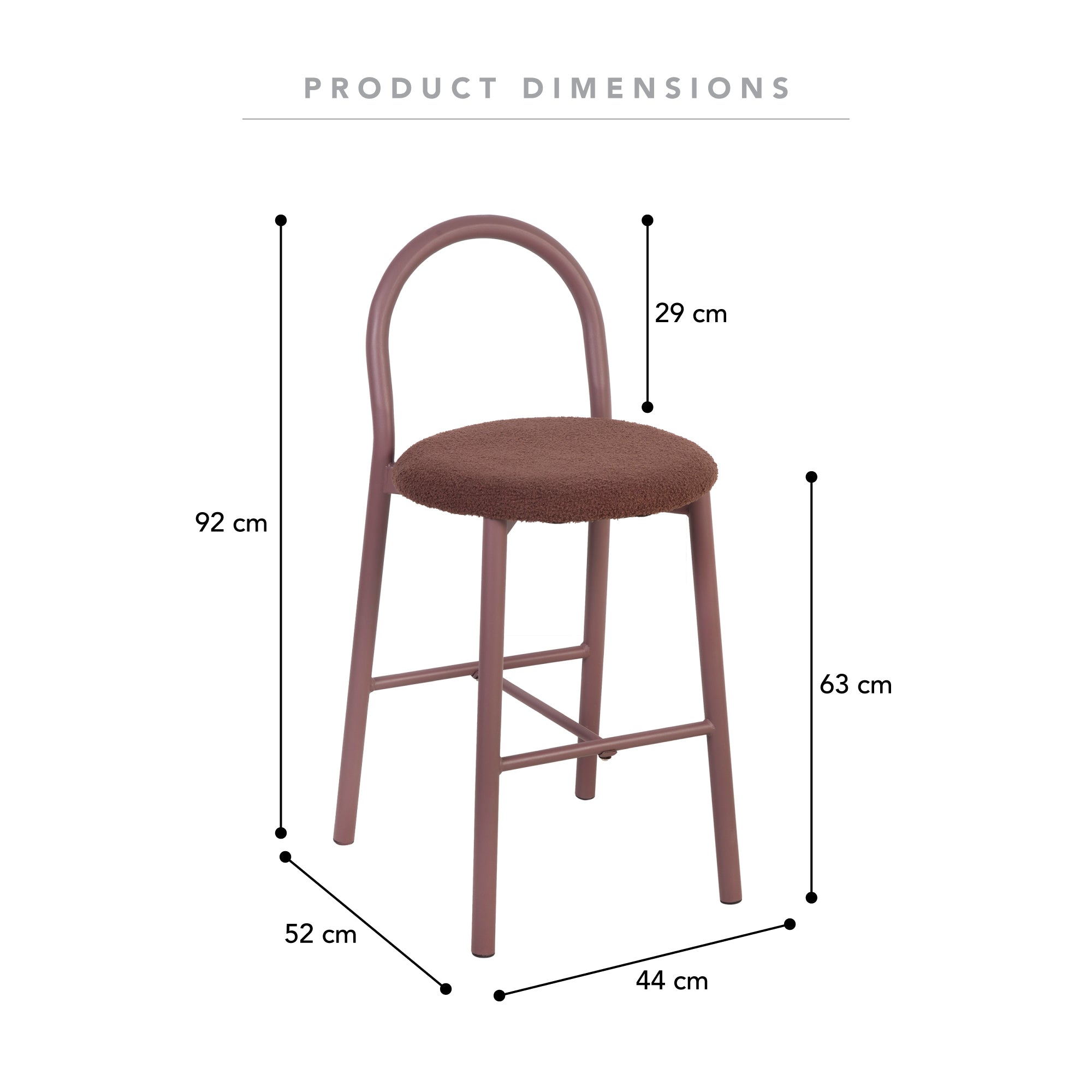 Newport Set of 2 Barstools Claret