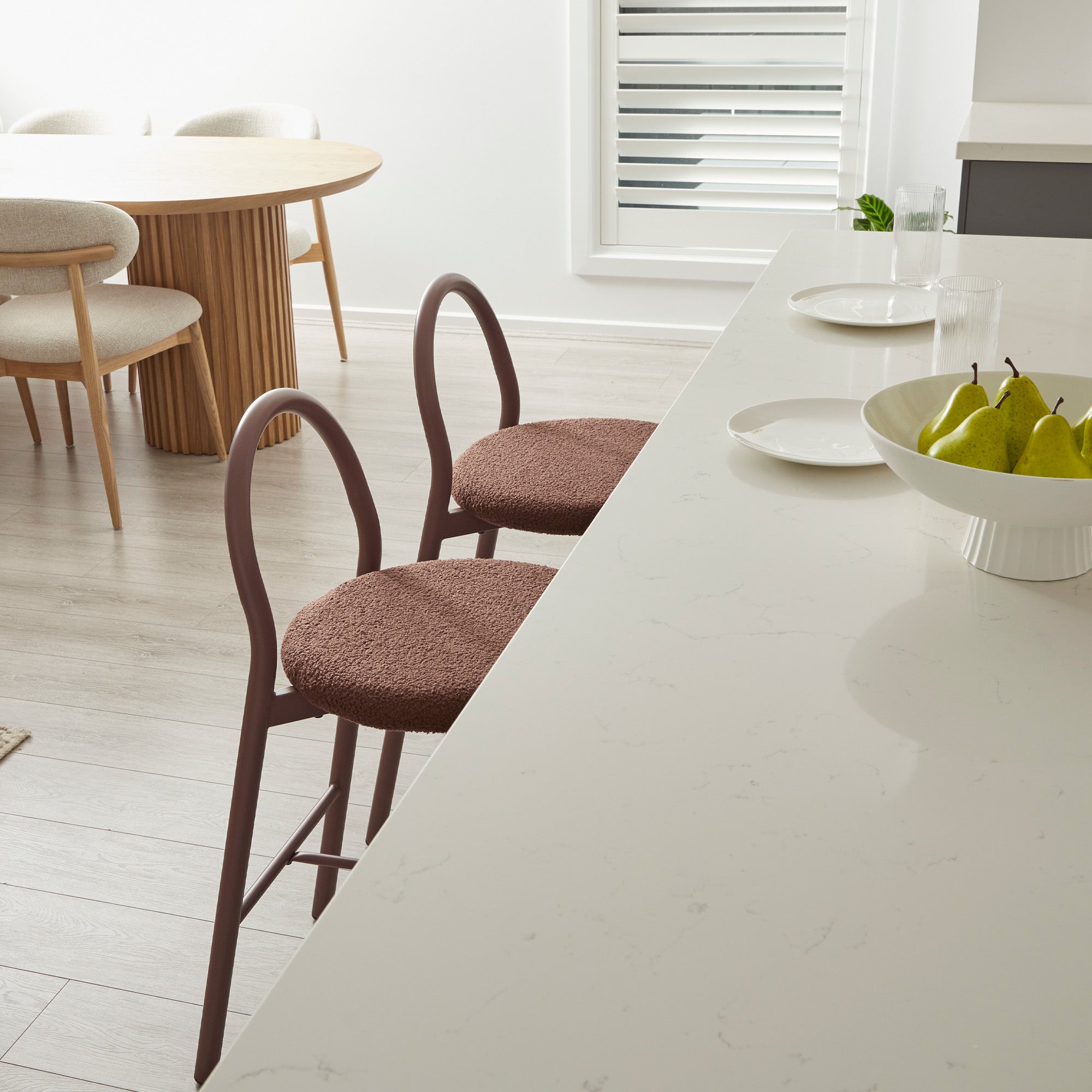 Newport Set of 2 Barstools Claret