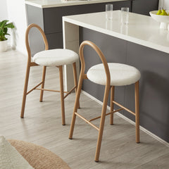 Newport Set of 2 Barstools Cream