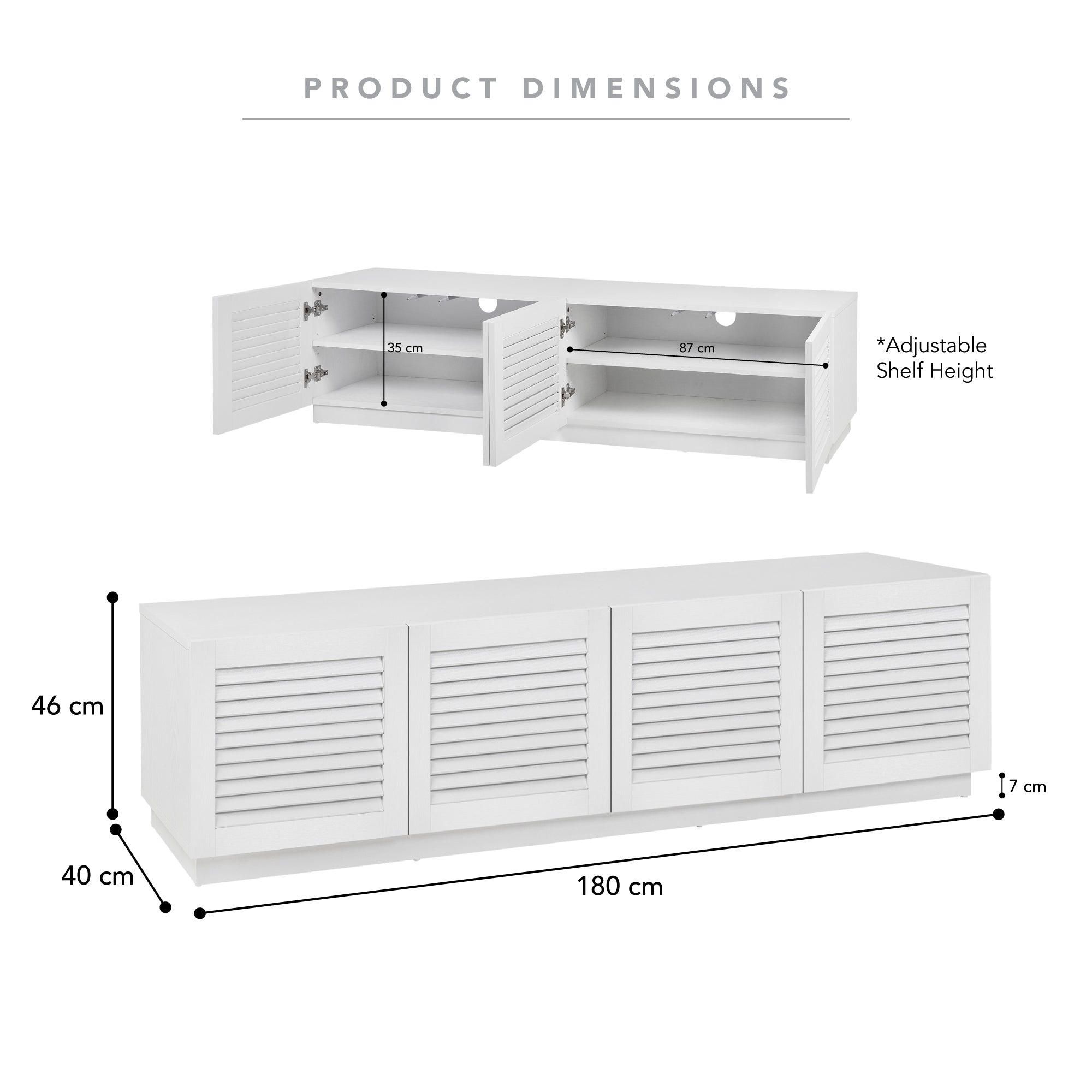 Neive Entertainment Unit White (180cm)