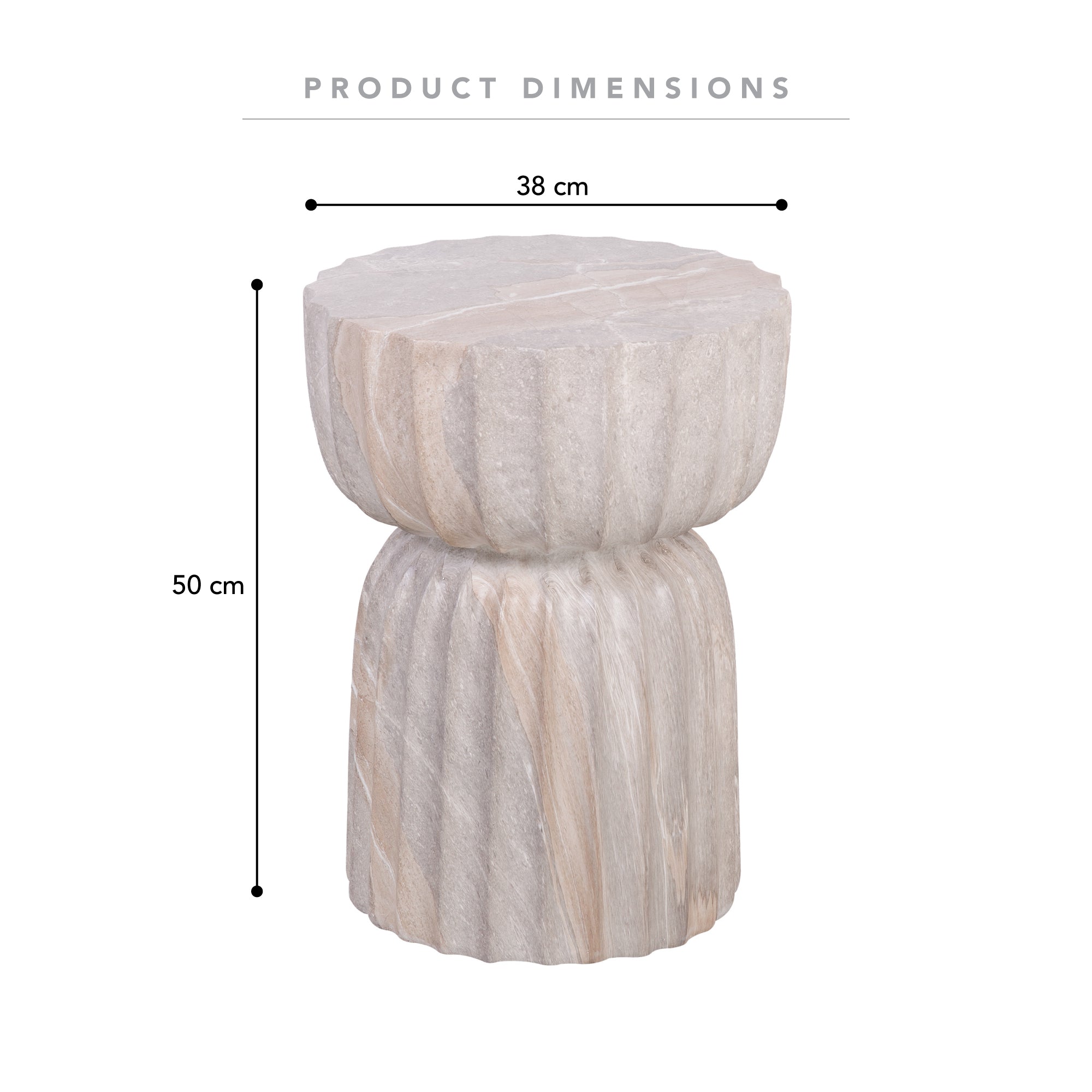 Ondo Travertine Look Side Table