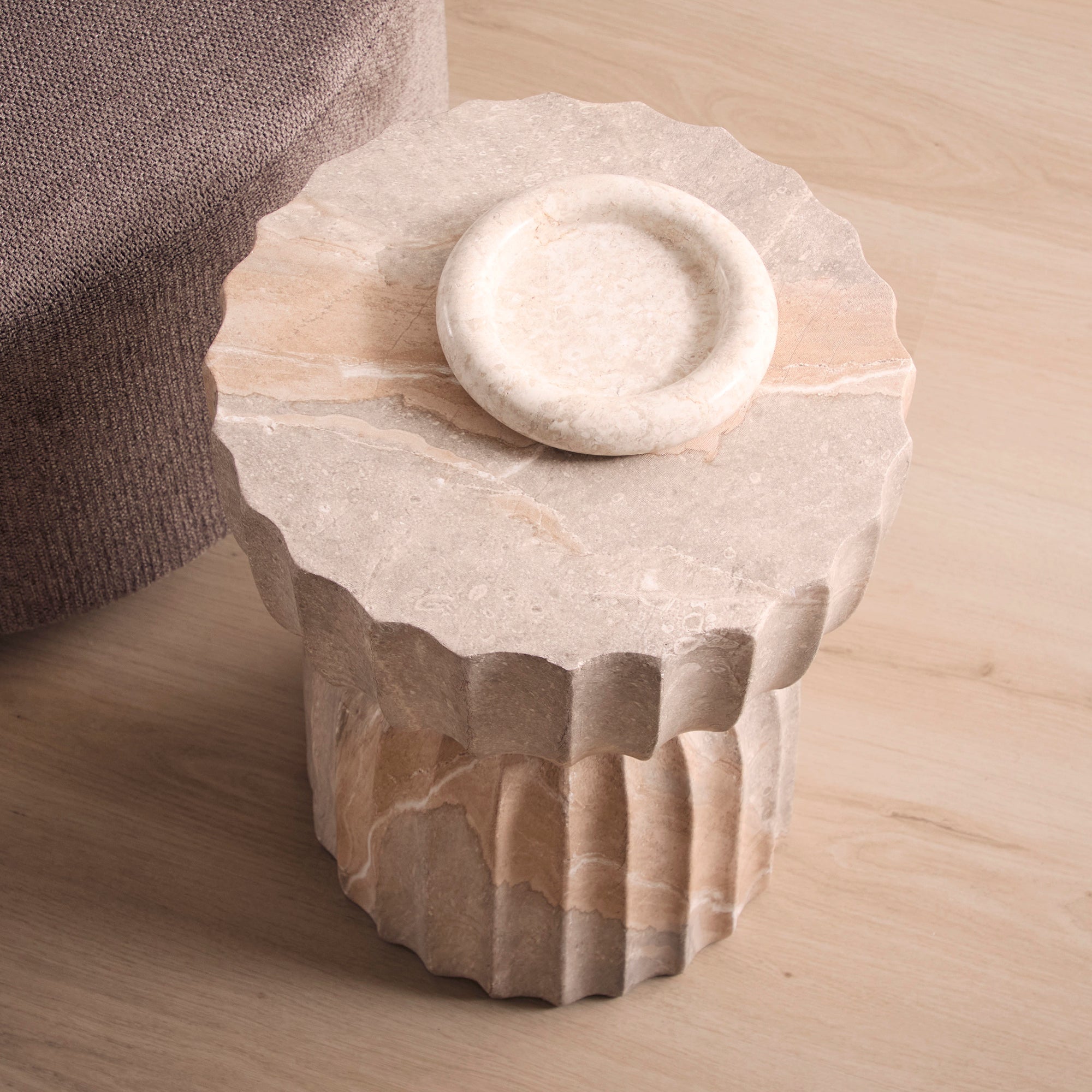 Ondo Travertine Look Side Table