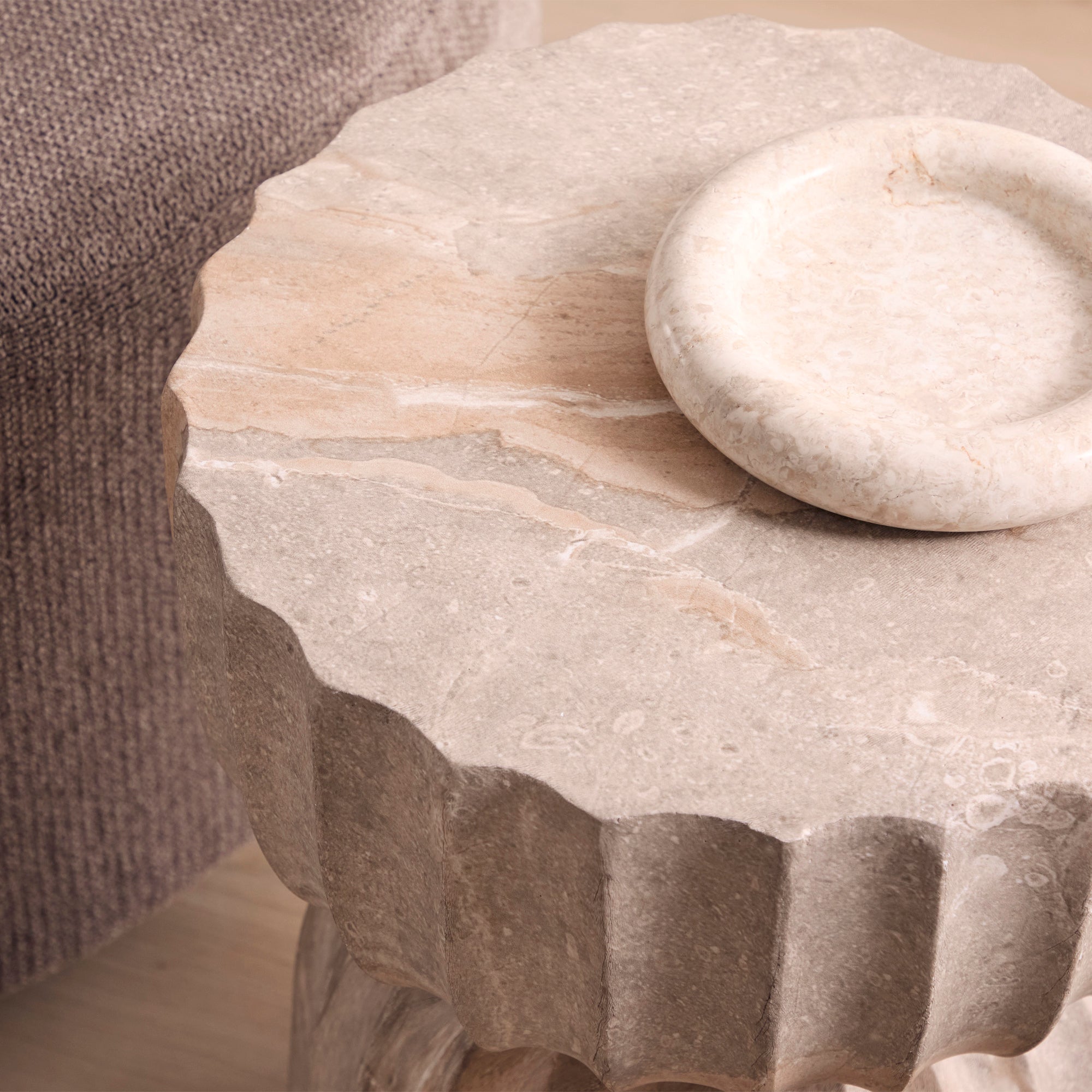 Ondo Travertine Look Side Table