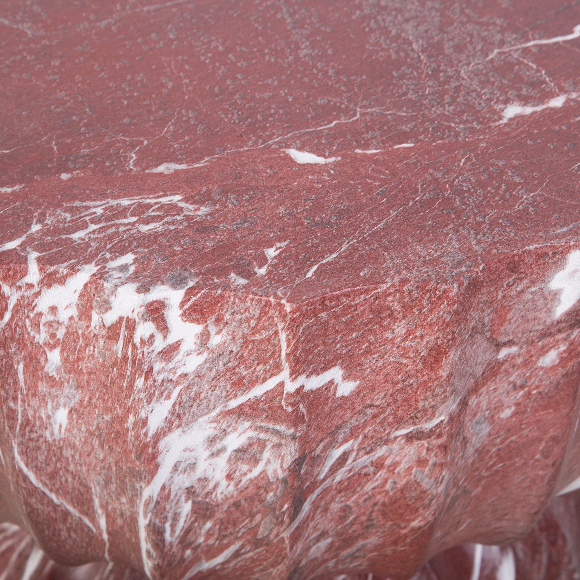 Ondo Marble Look Side Table Red