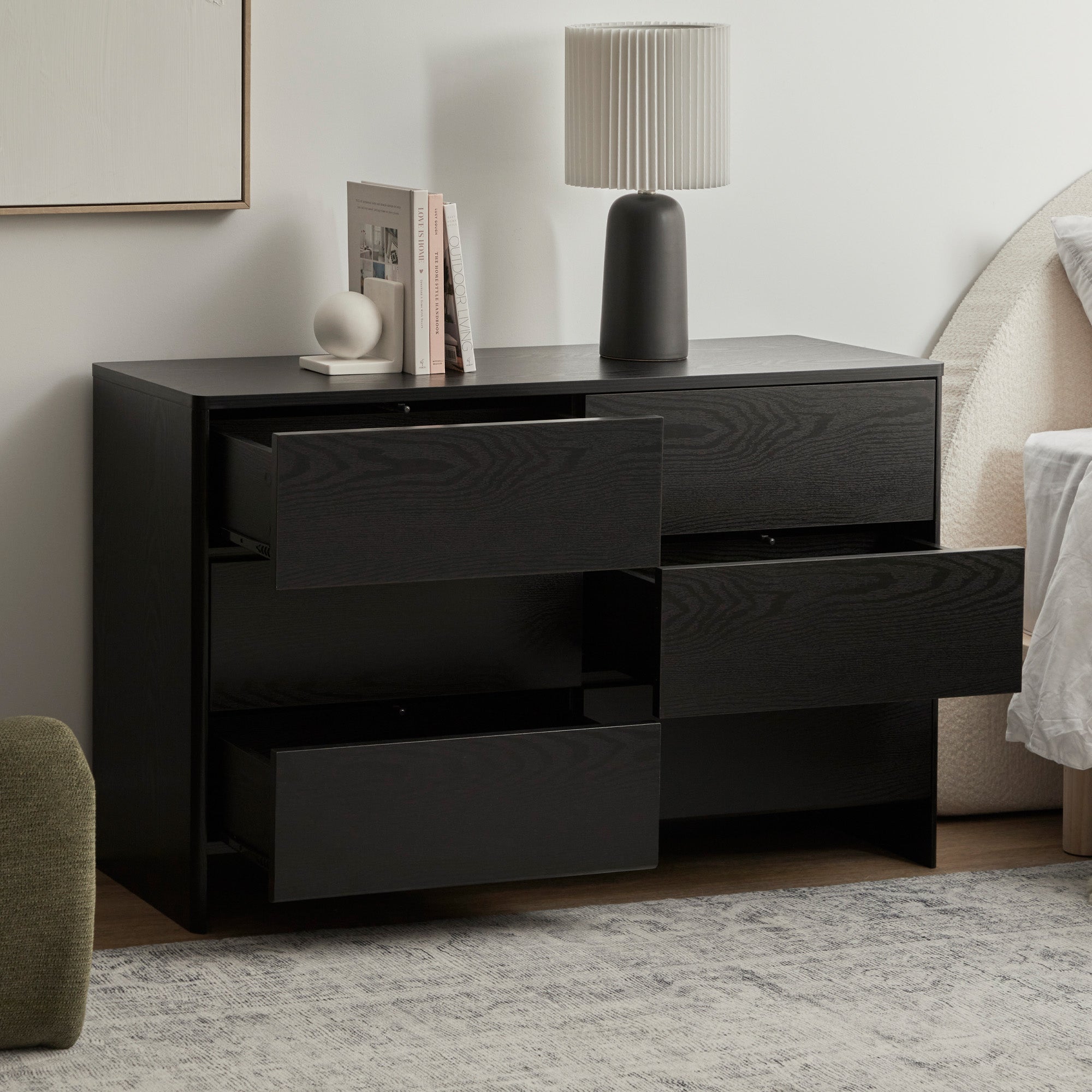 Oxford Chest of 6 Drawers Black