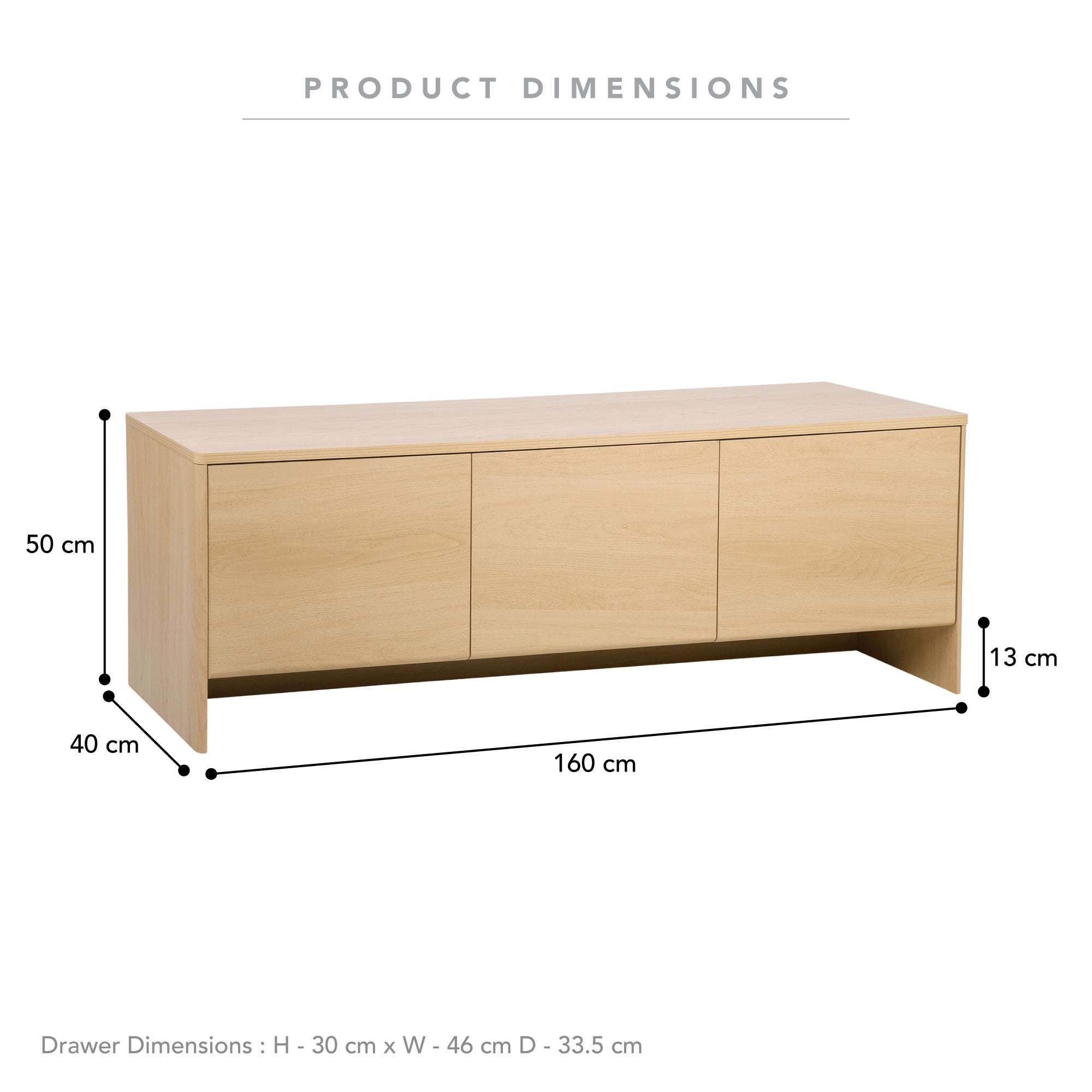 Oxford Entertainment Unit Oak (160cm)