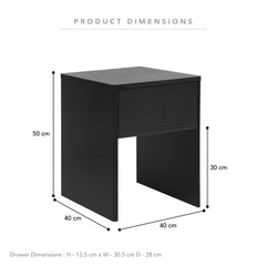 Oxford Bedside Table Black