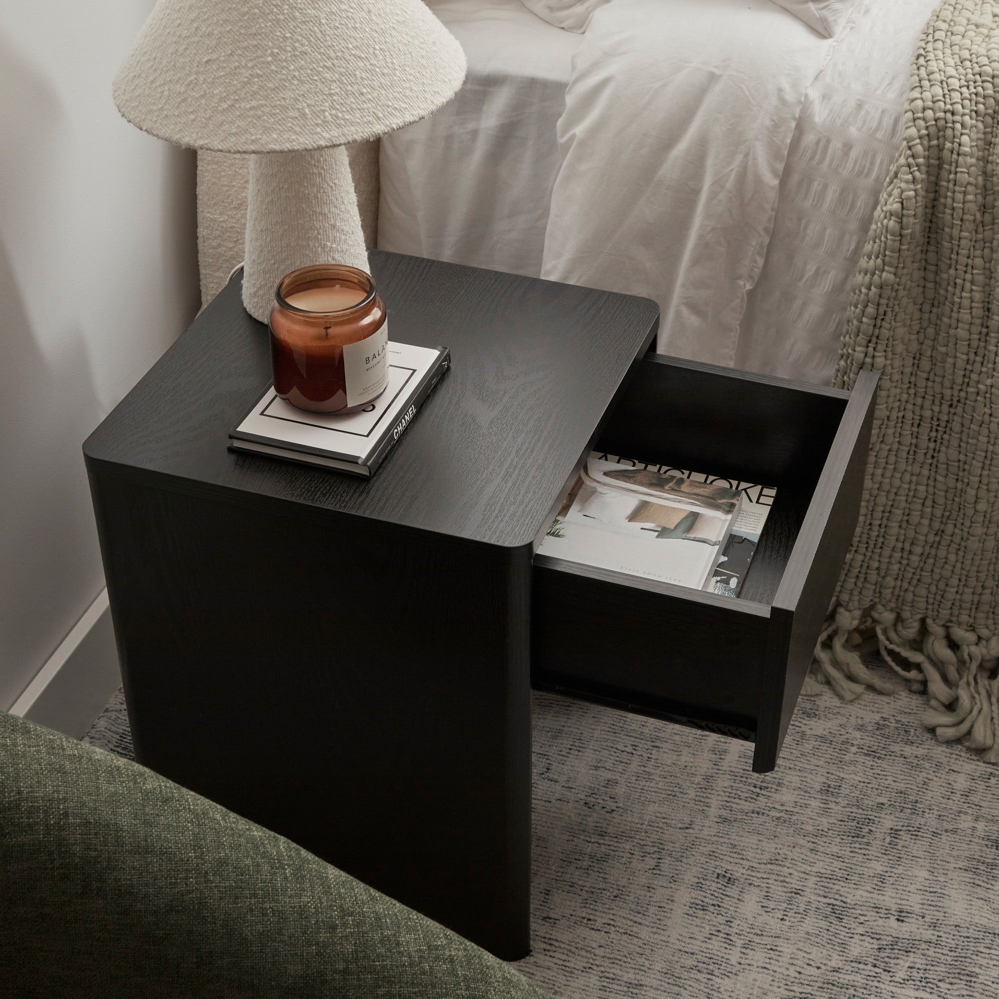 Oxford Bedside Table Black