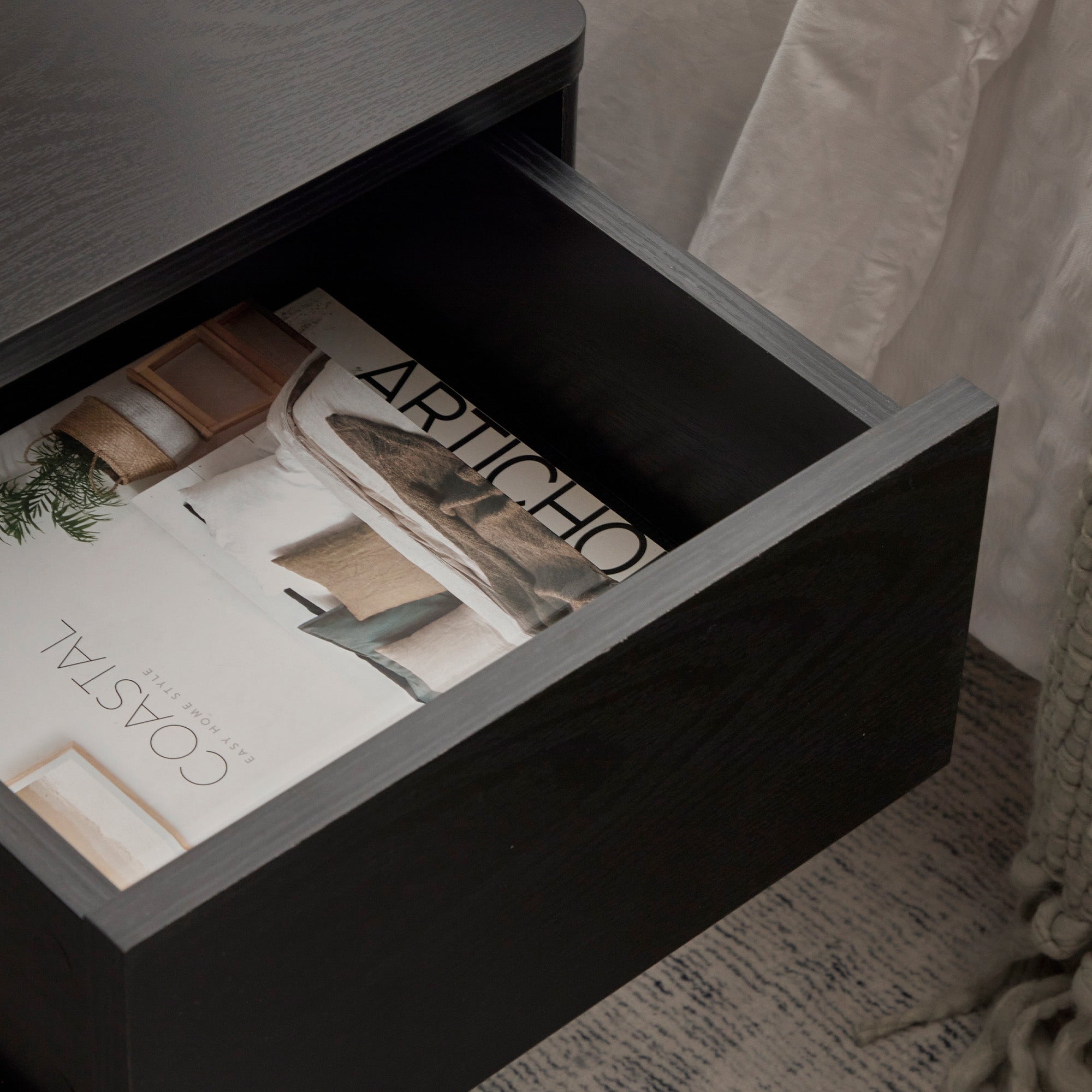 Oxford Bedside Table Black (Set of 2)