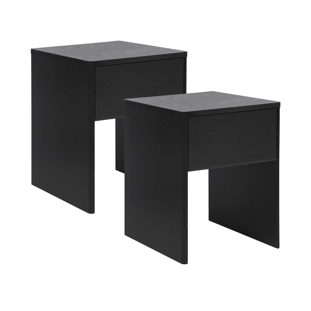 Oxford Bedside Table Black (Set of 2)