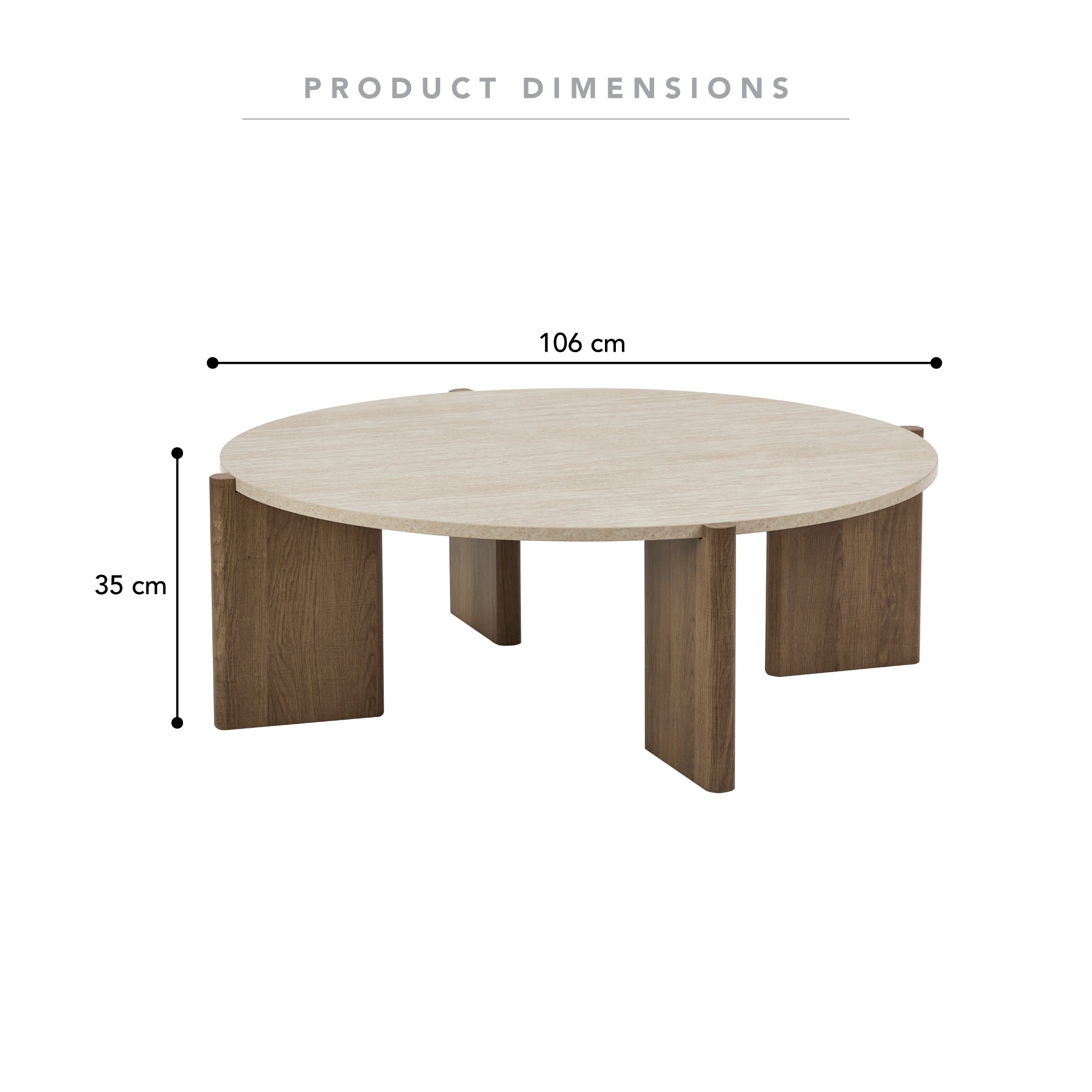 Punto Coffee Table Travertine Look