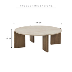 Punto Coffee Table Travertine Look