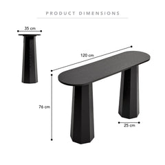 Roberto Console Table Black (120cm)