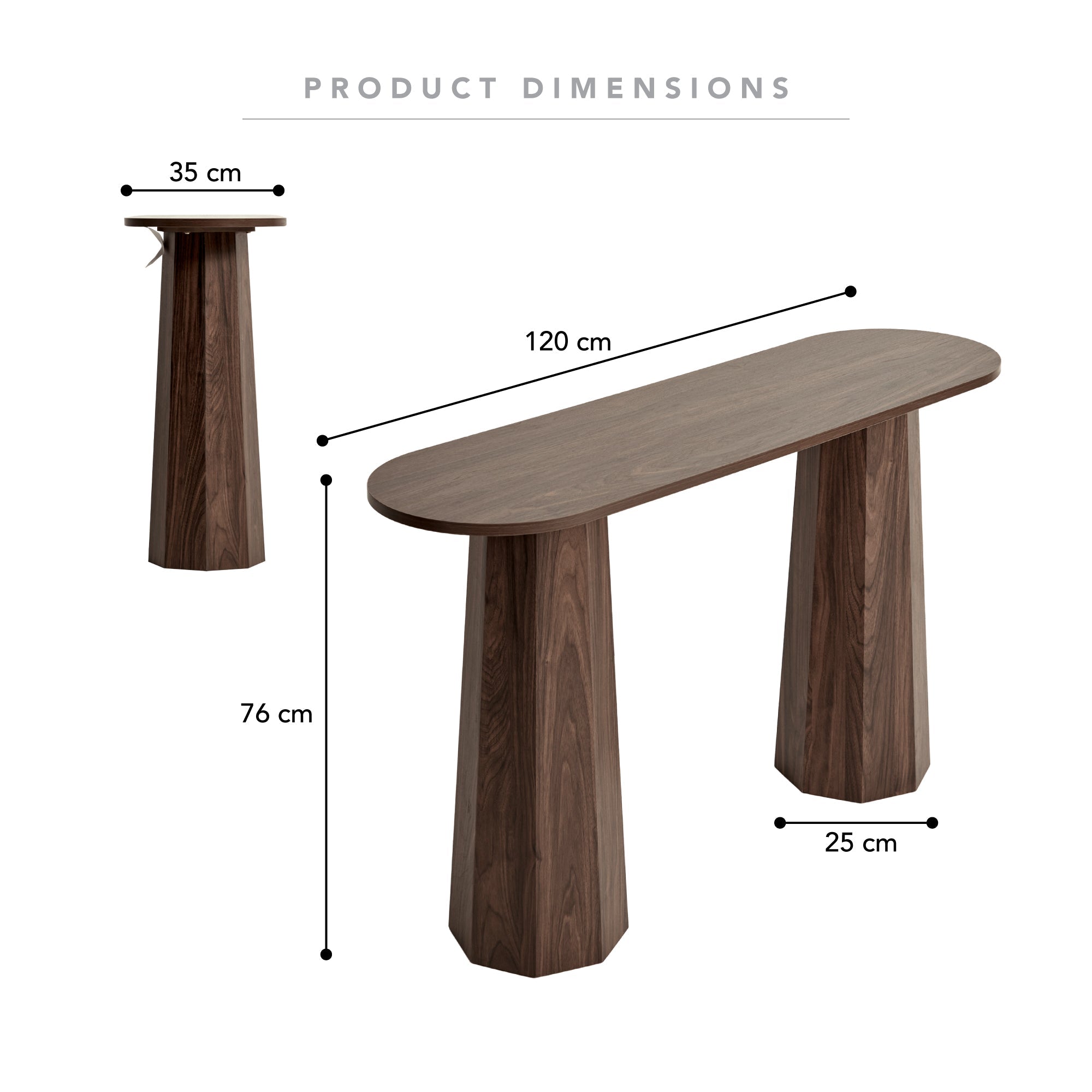 Roberto Console Table Walnut (120cm)