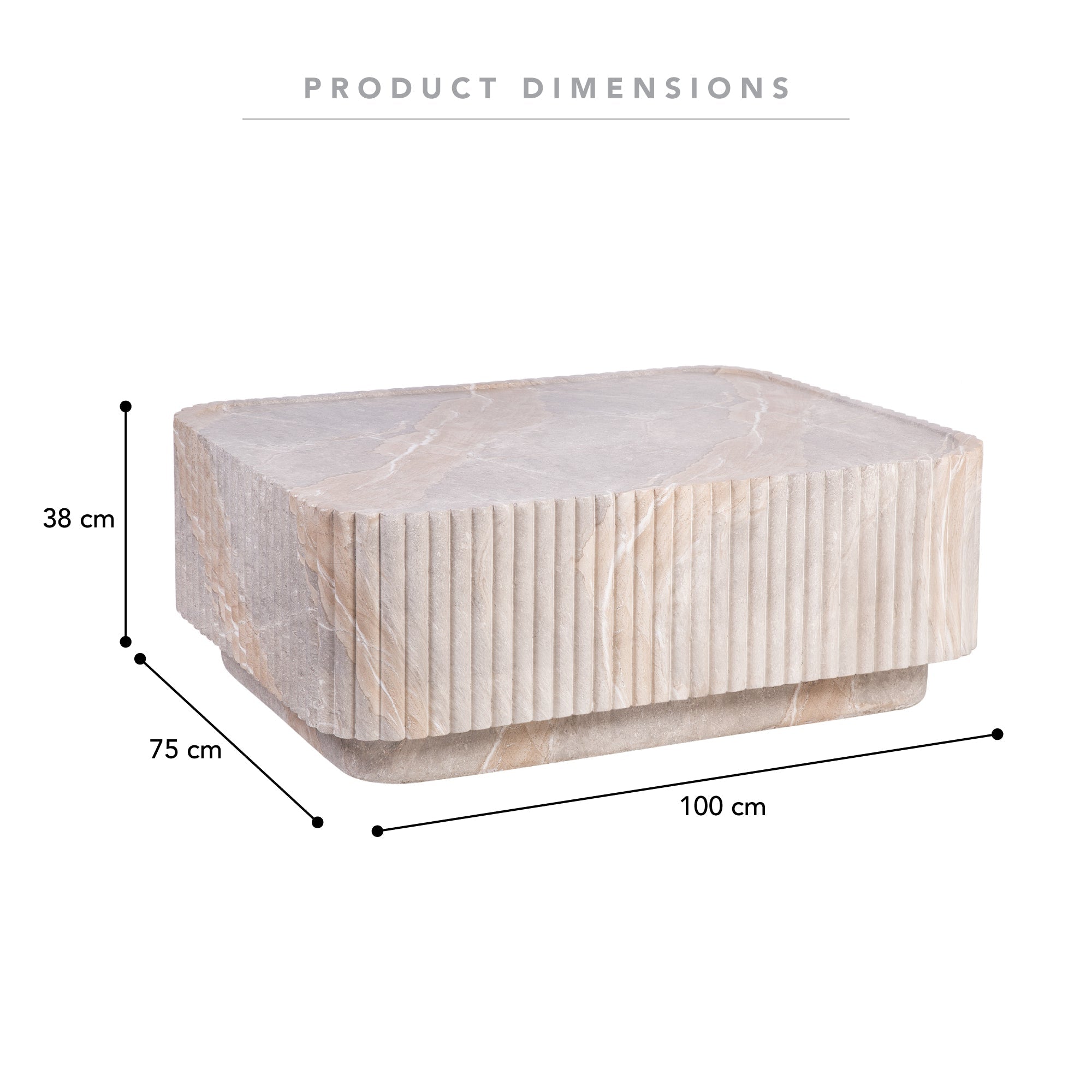 Silvi Travertine Look Coffee Table
