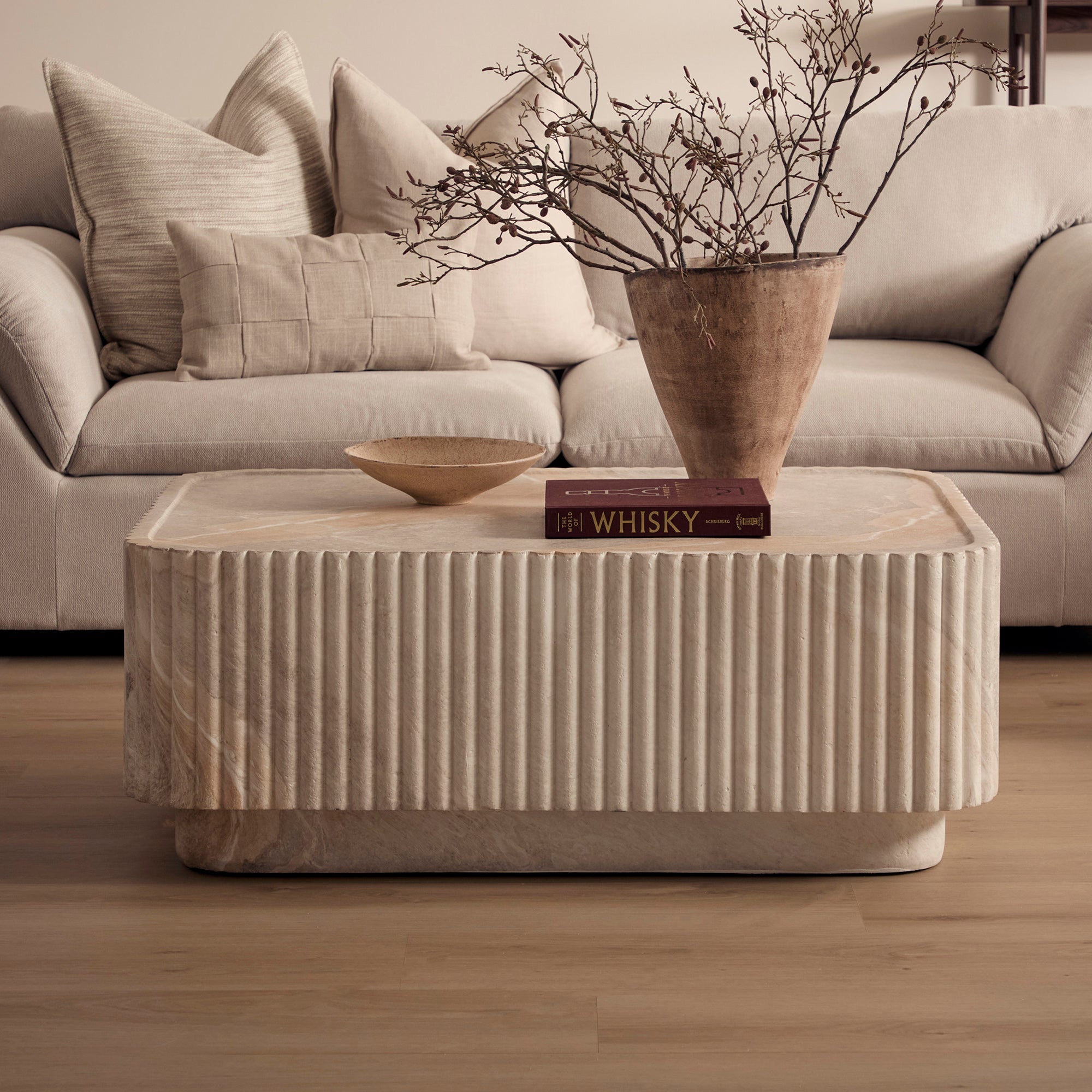 Silvi Travertine Look Coffee Table