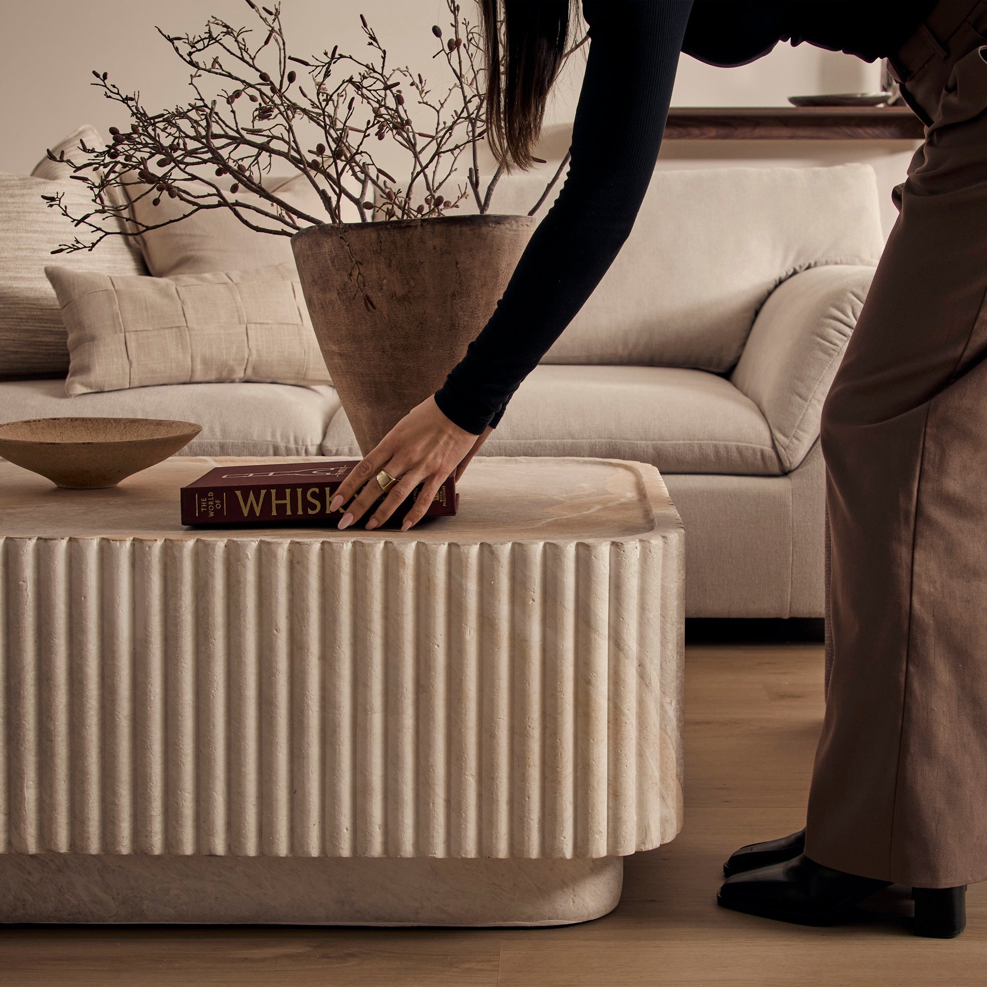 Silvi Travertine Look Coffee Table