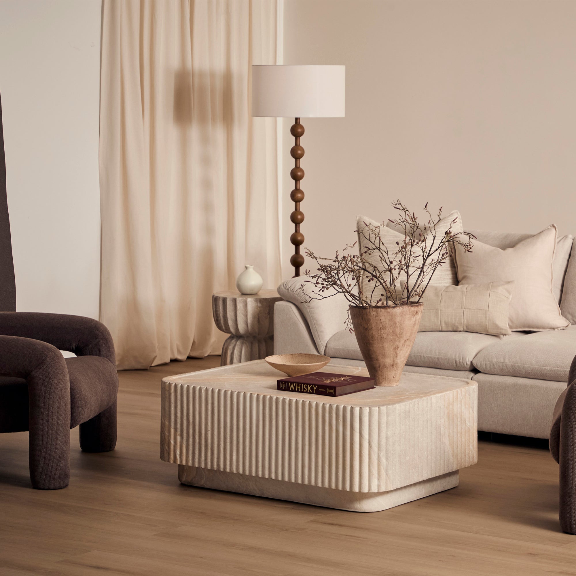 Silvi Travertine Look Coffee Table