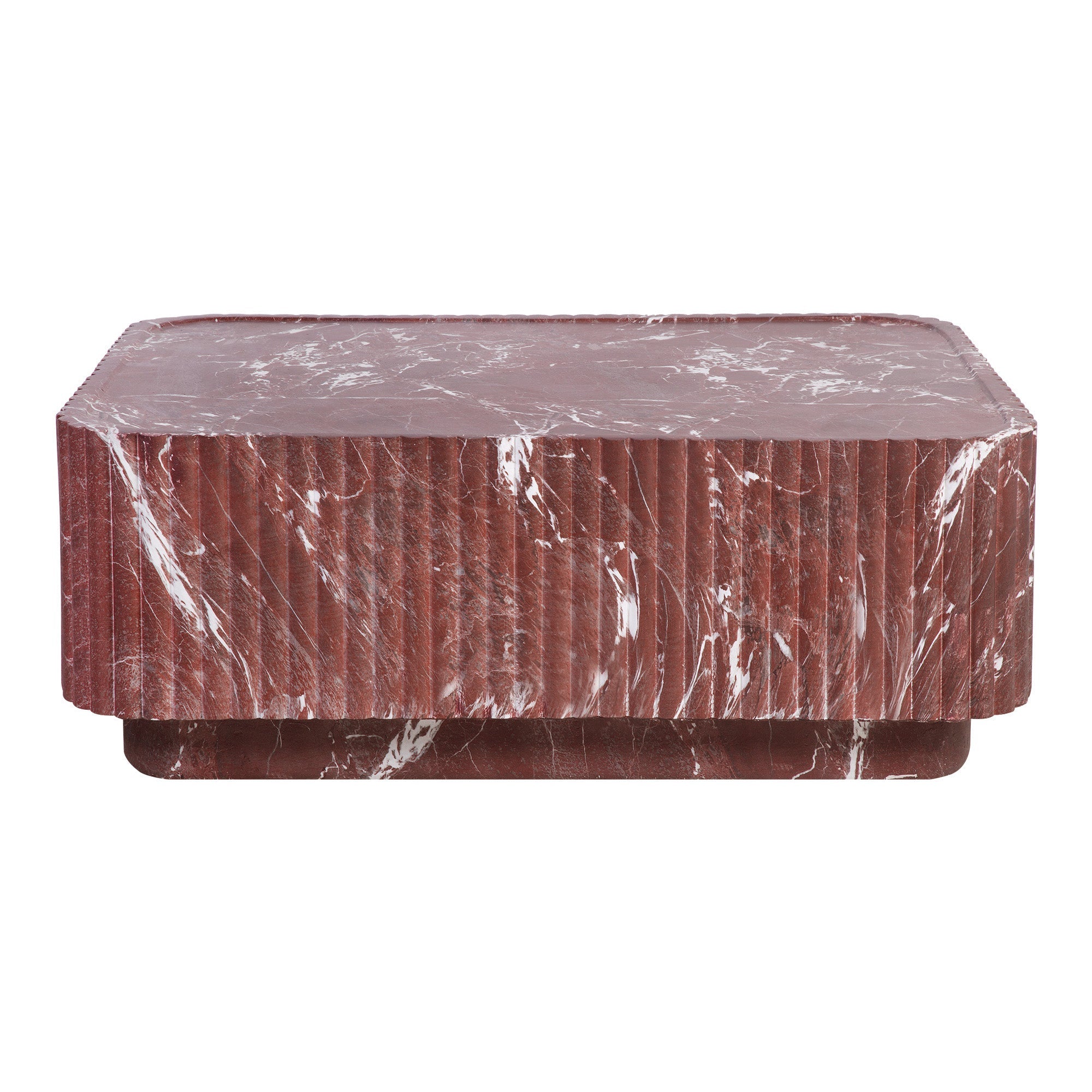 Silvi Marble Look Coffee Table Red