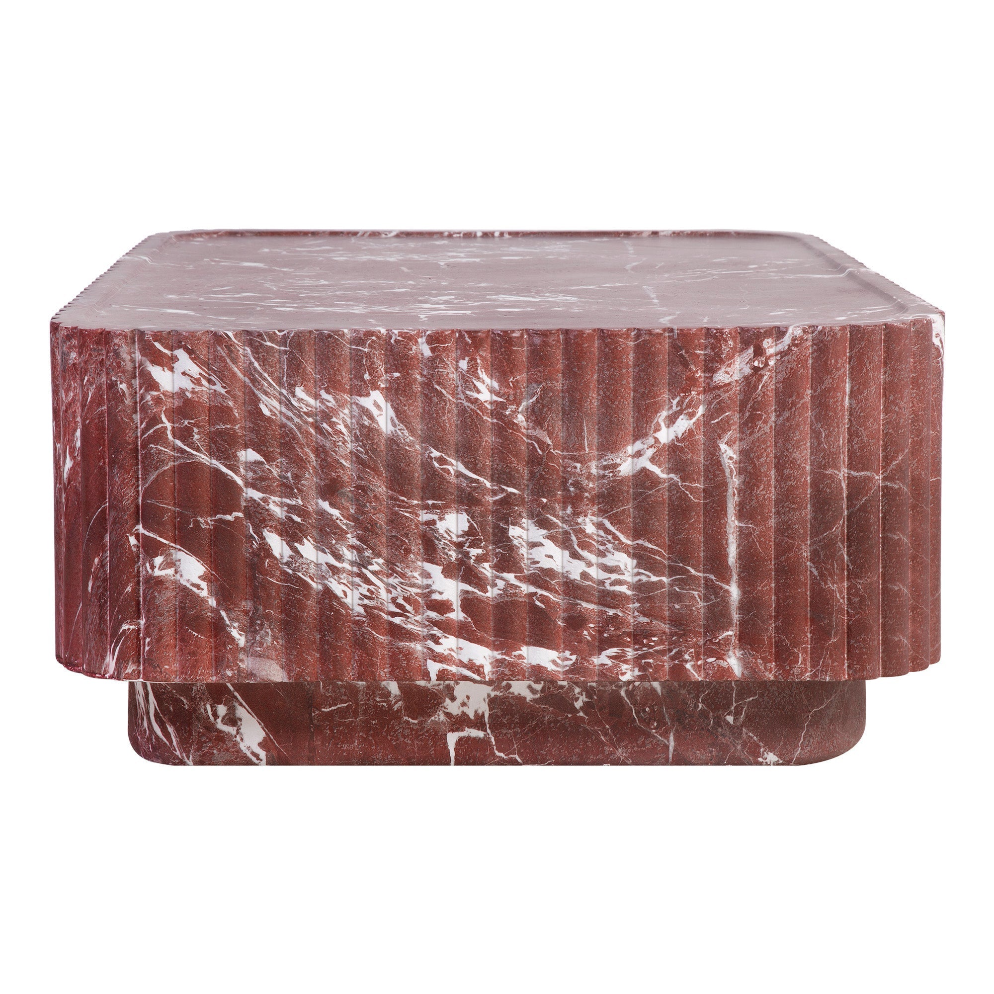 Silvi Marble Look Coffee Table Red