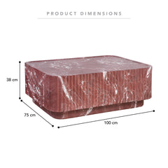 Silvi Marble Look Coffee Table Red