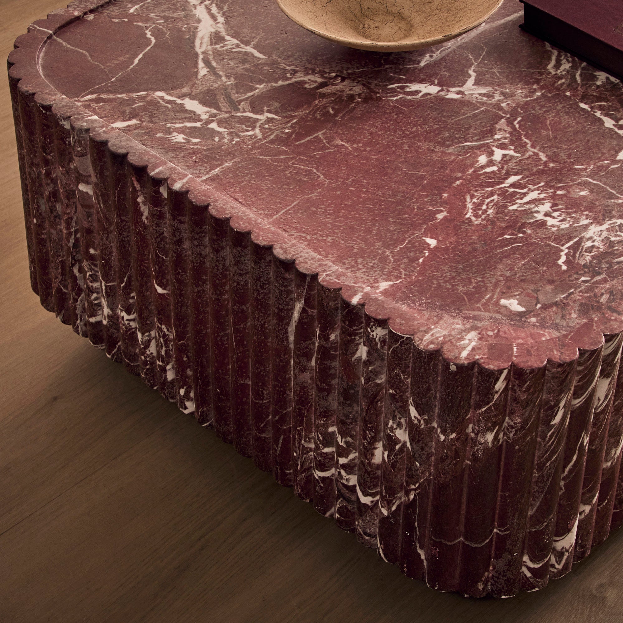 Silvi Marble Look Coffee Table Red