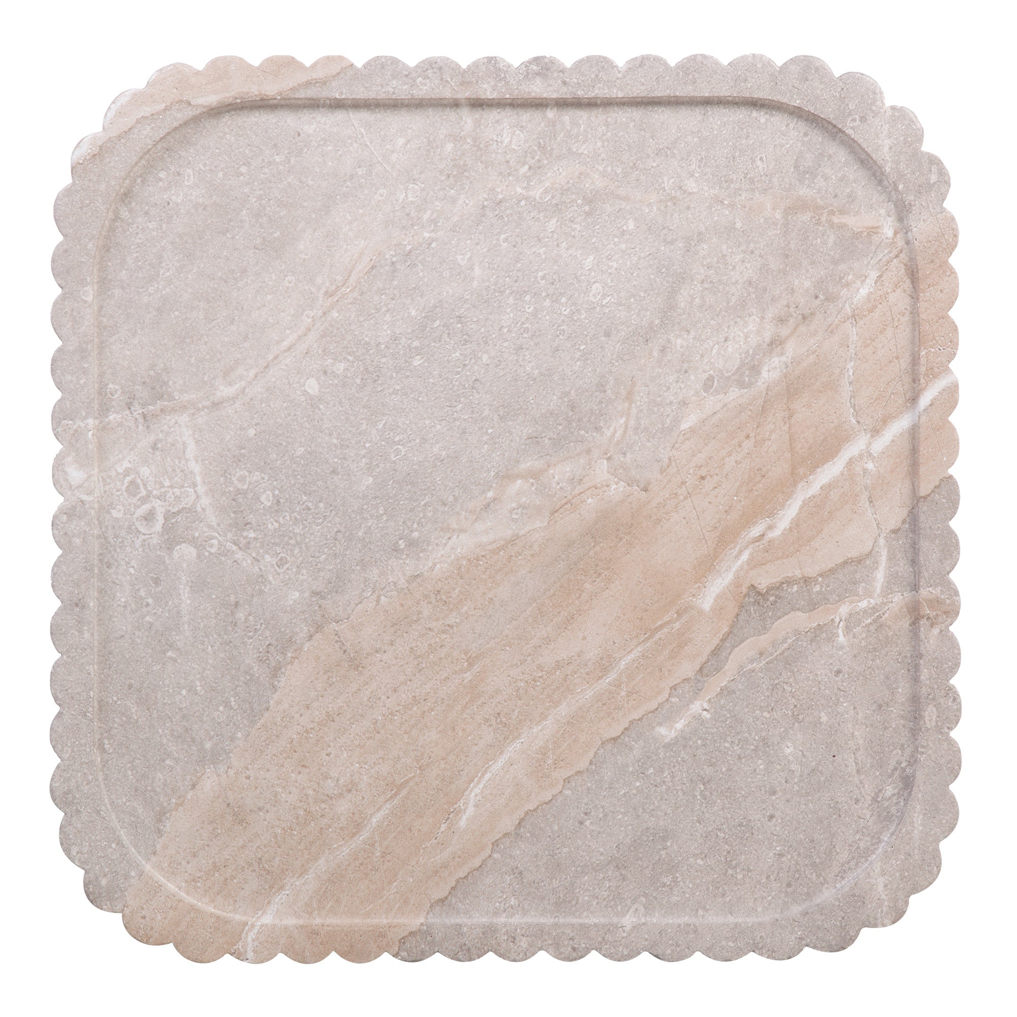 Silvi Travertine Look Side Table White