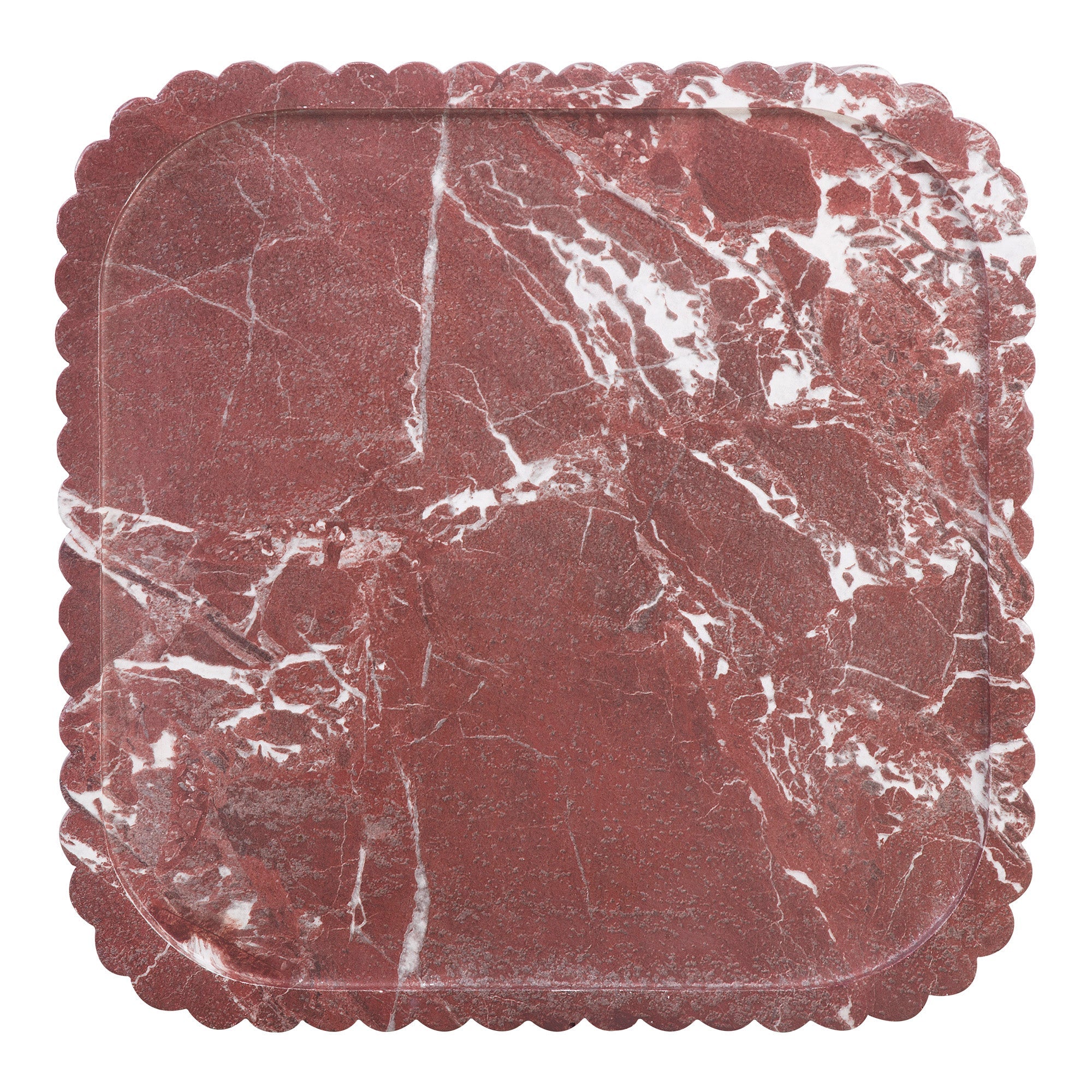 Silvi Marble Look Side Table Red