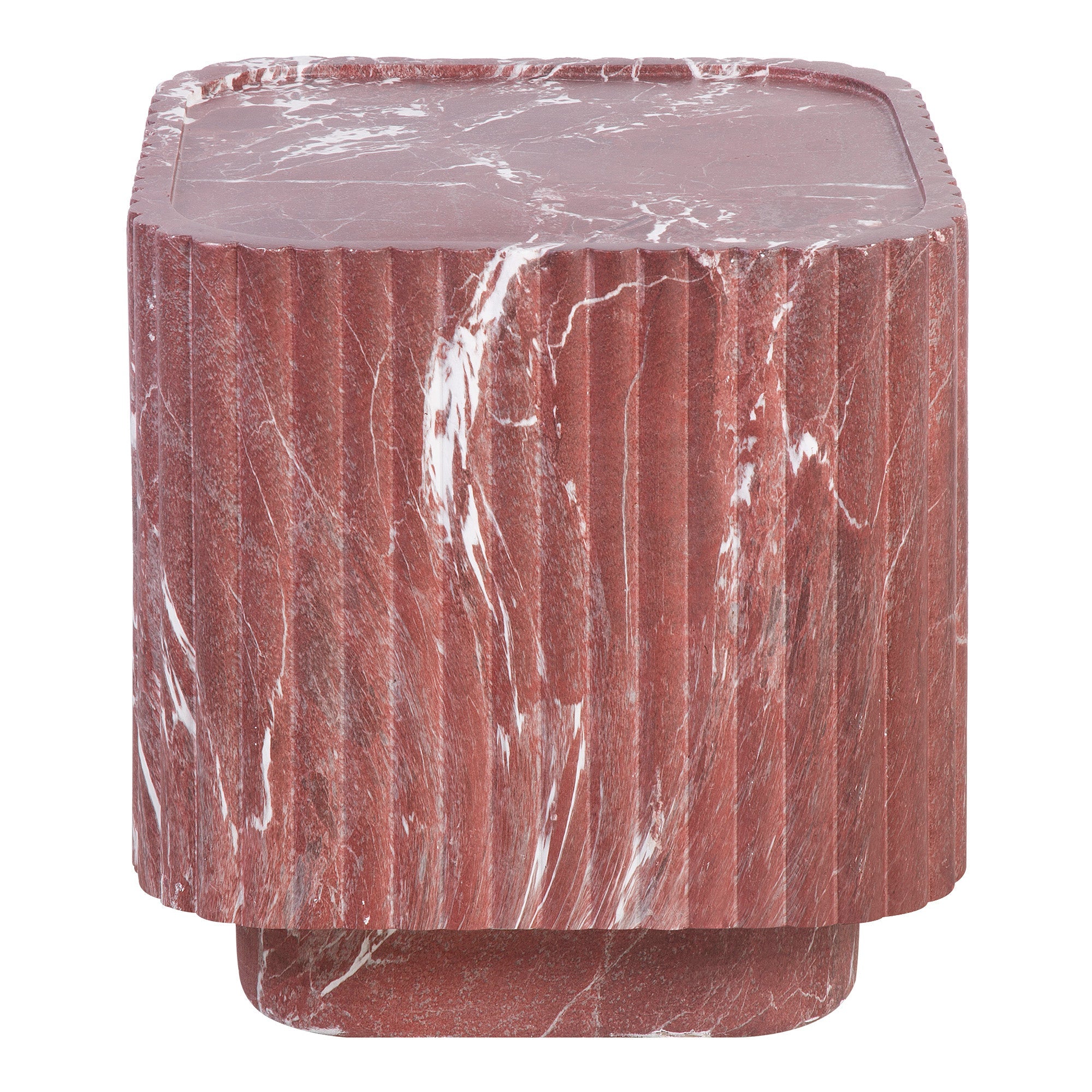 Silvi Marble Look Side Table Red