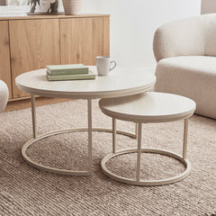 Nesting Sonoma Coffee Tables Set of 2 Travertine Look