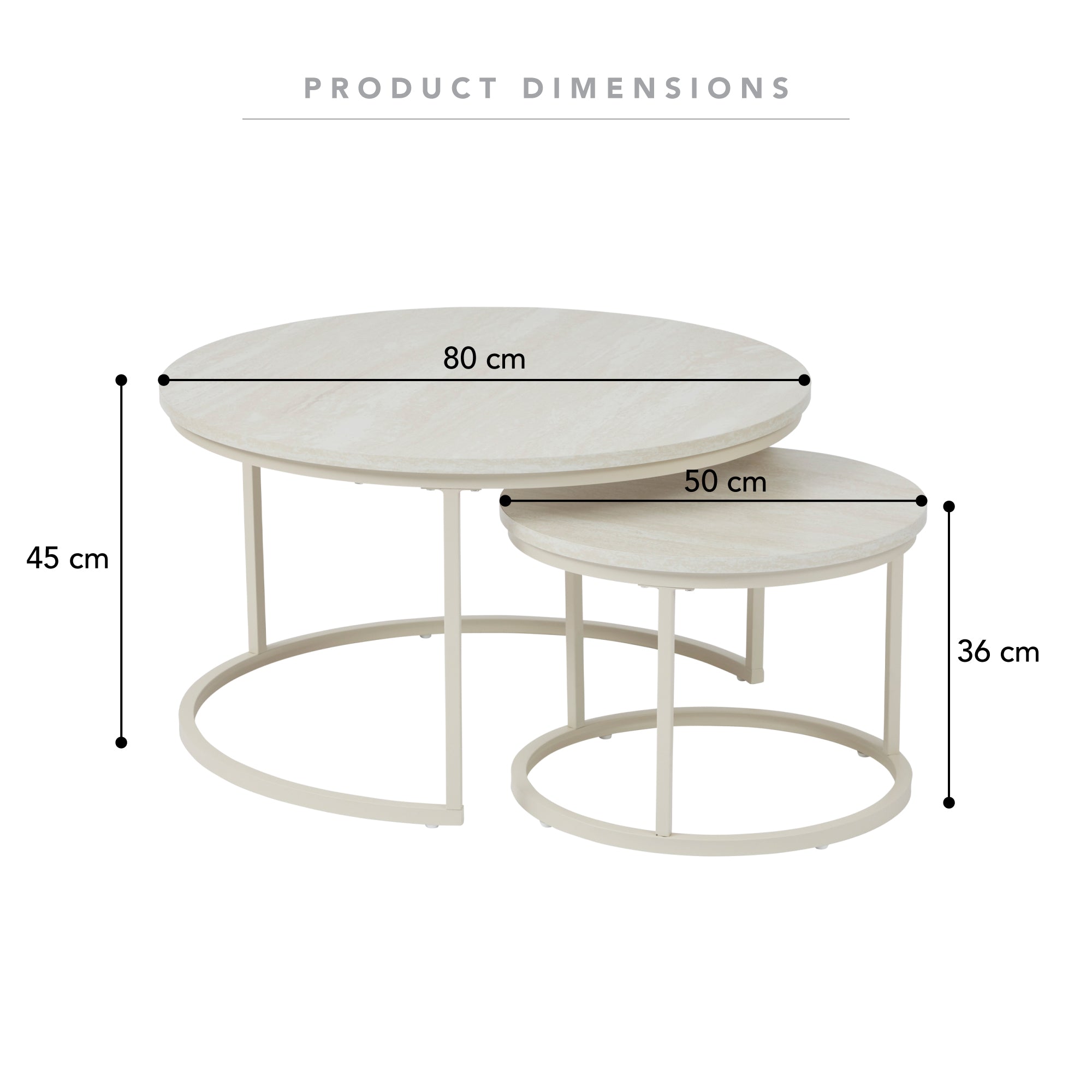 Nesting Sonoma Coffee Tables Set of 2 Travertine Look