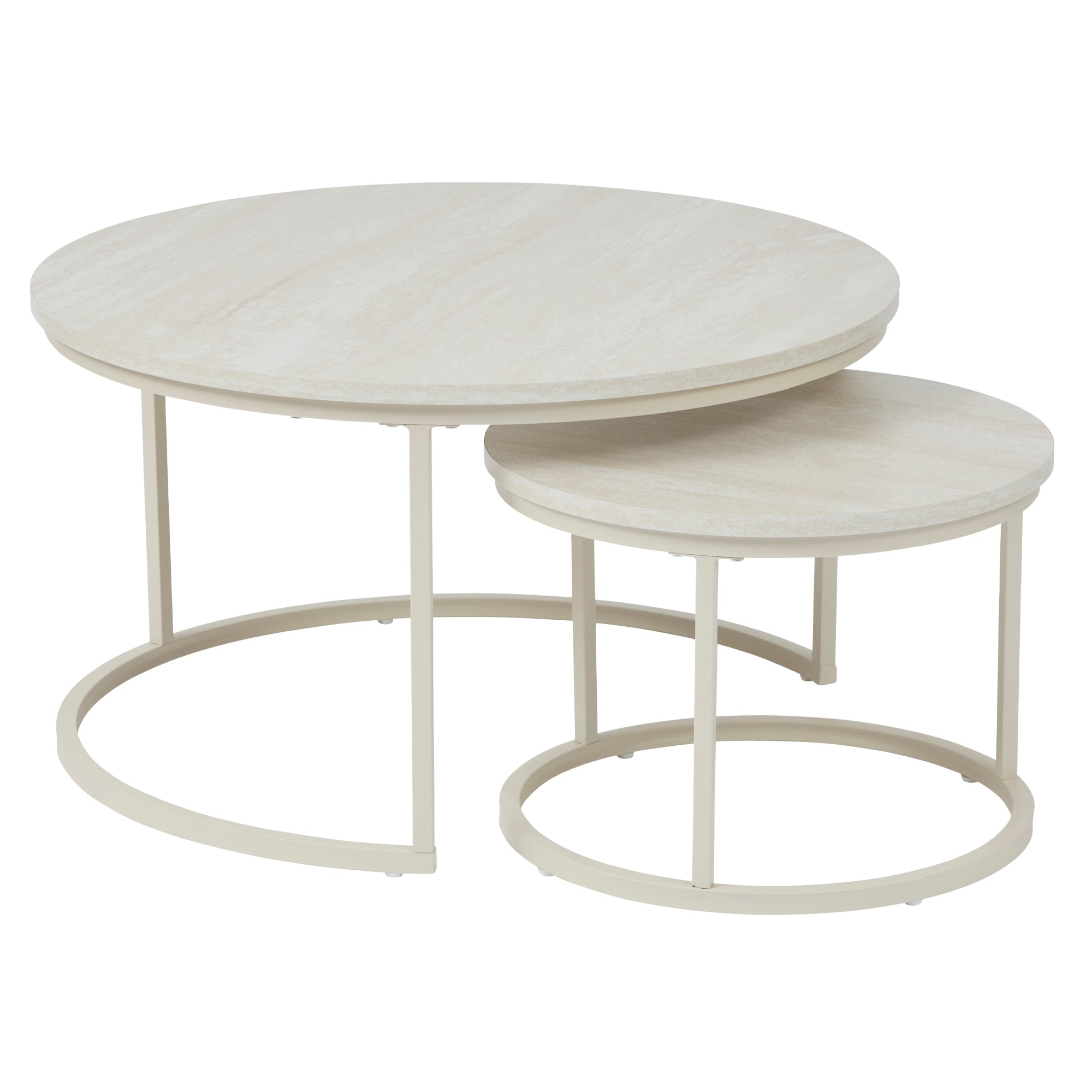 Nesting Sonoma Coffee Tables Set of 2 Travertine Look
