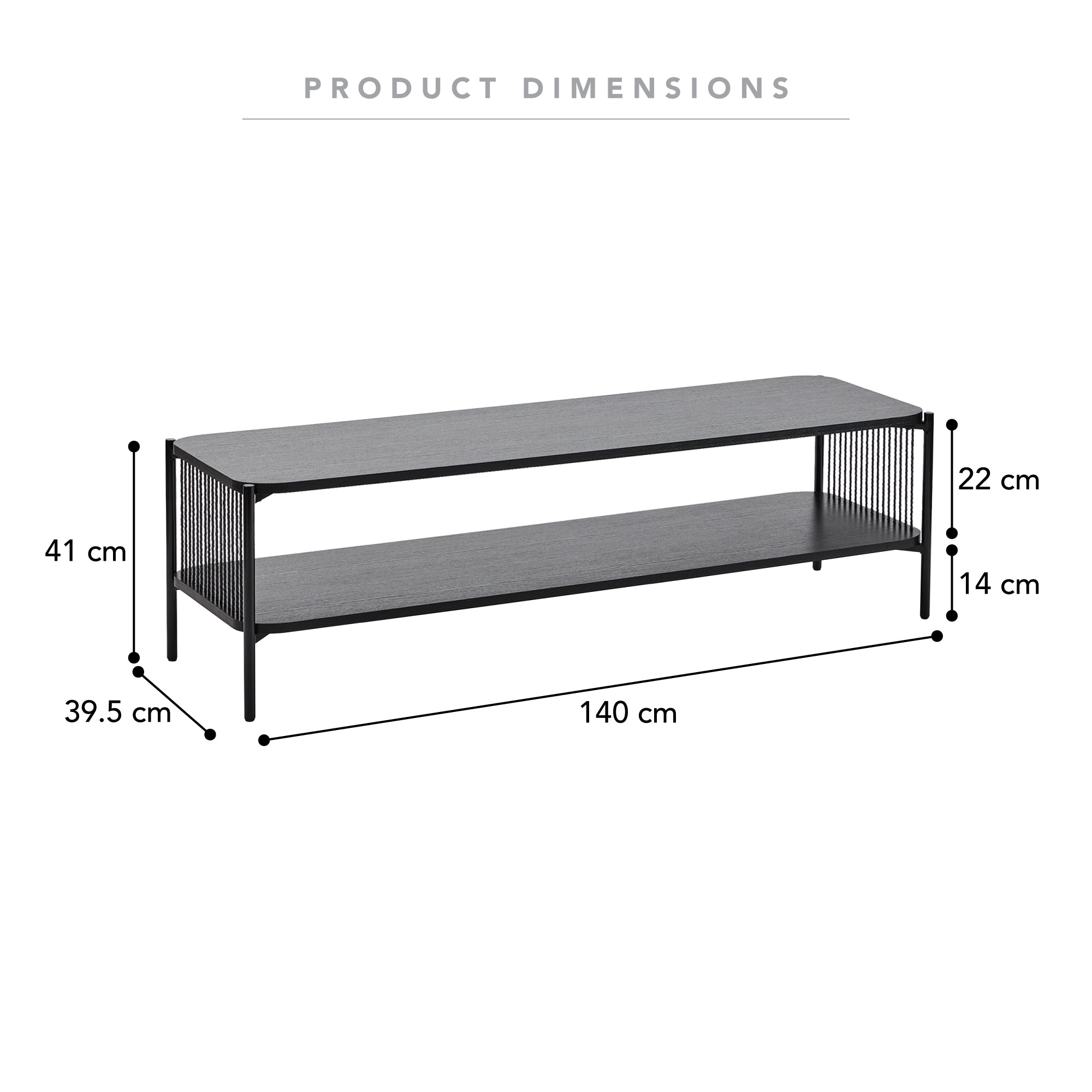 Marina Entertainment Unit Black (140cm)