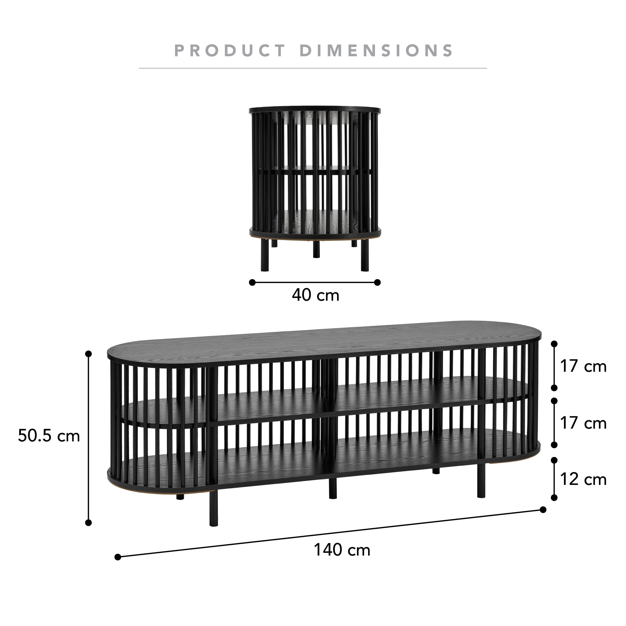 Halo Entertainment Unit Black (140cm)