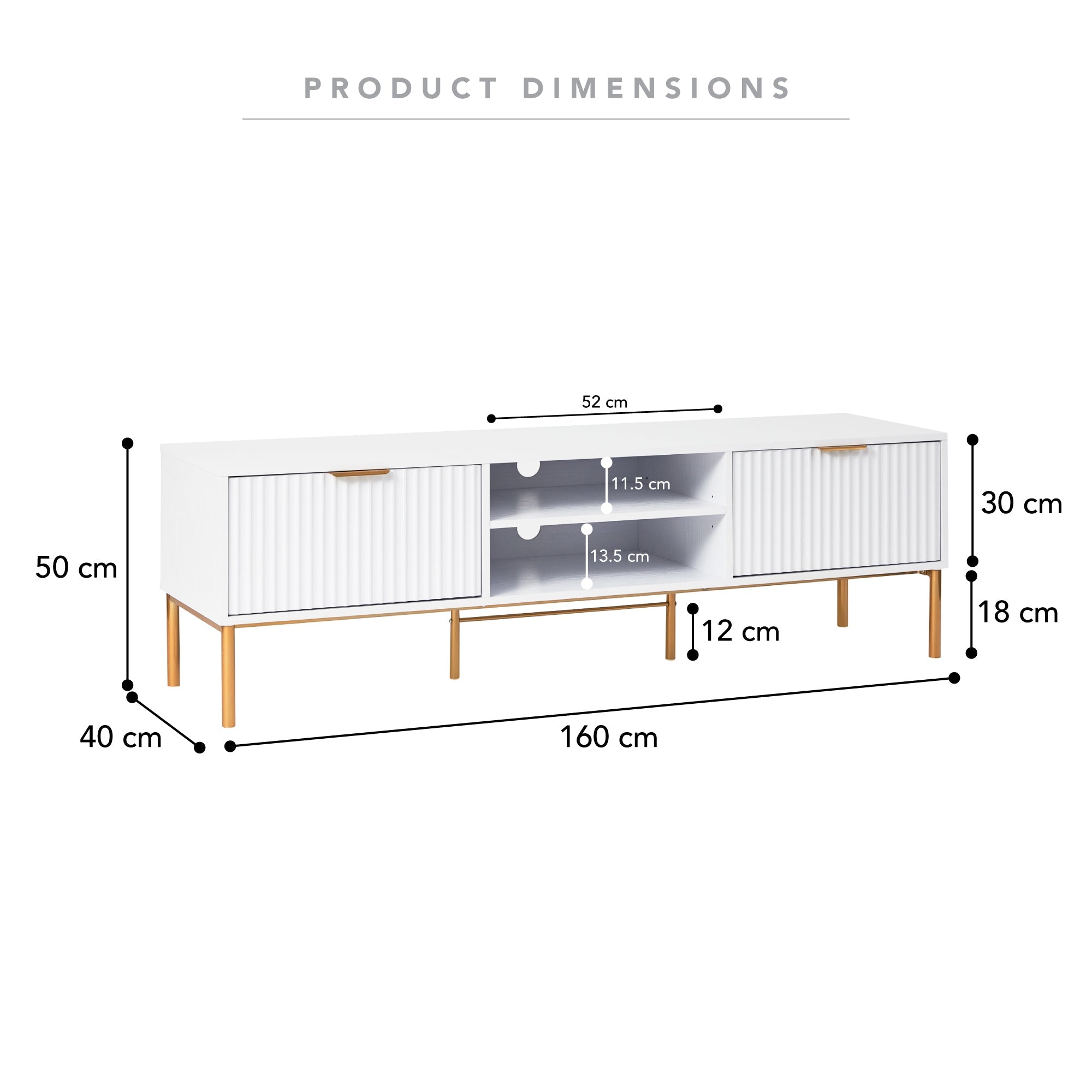 Indy Entertainment Unit White (160cm)