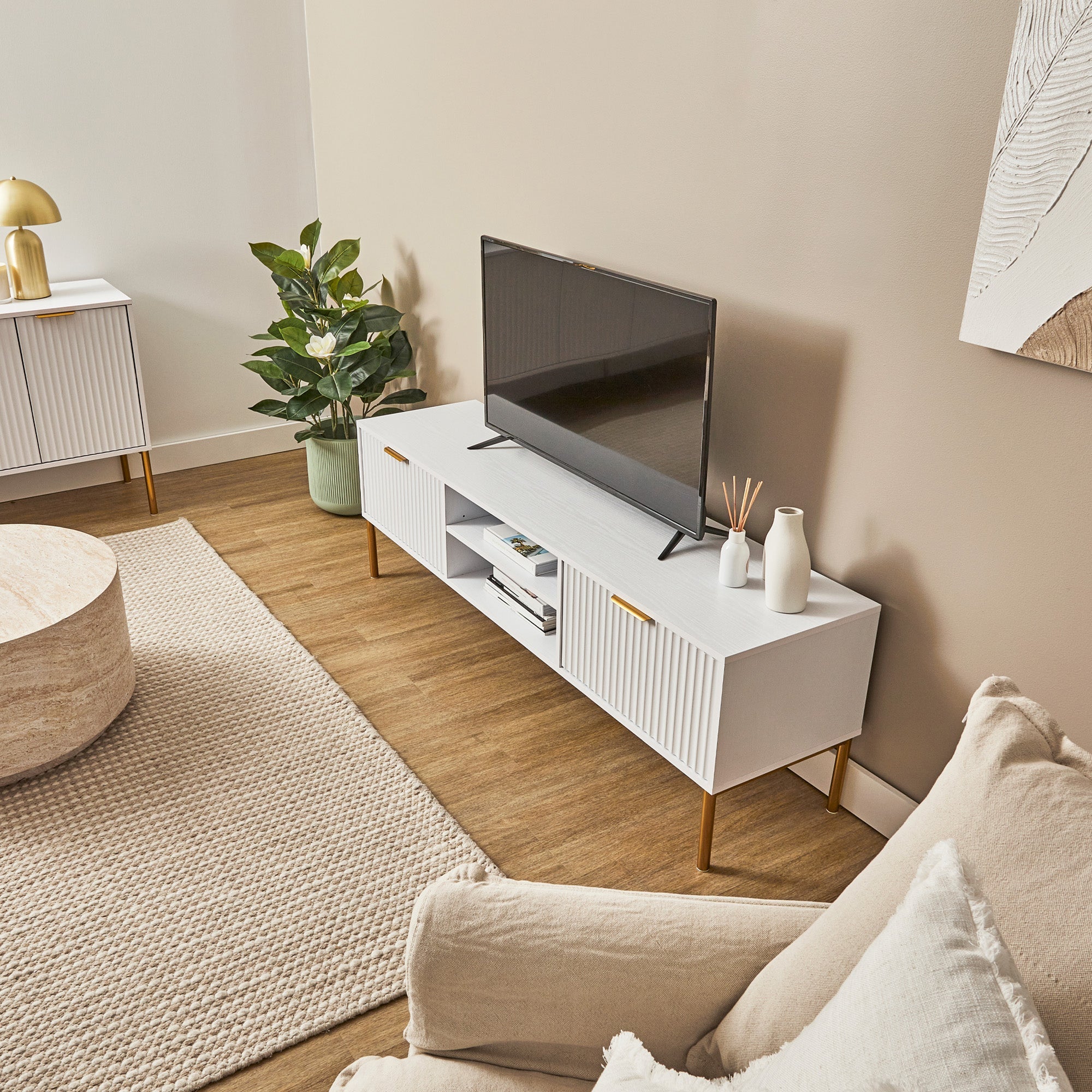 Indy Entertainment Unit White (160cm)