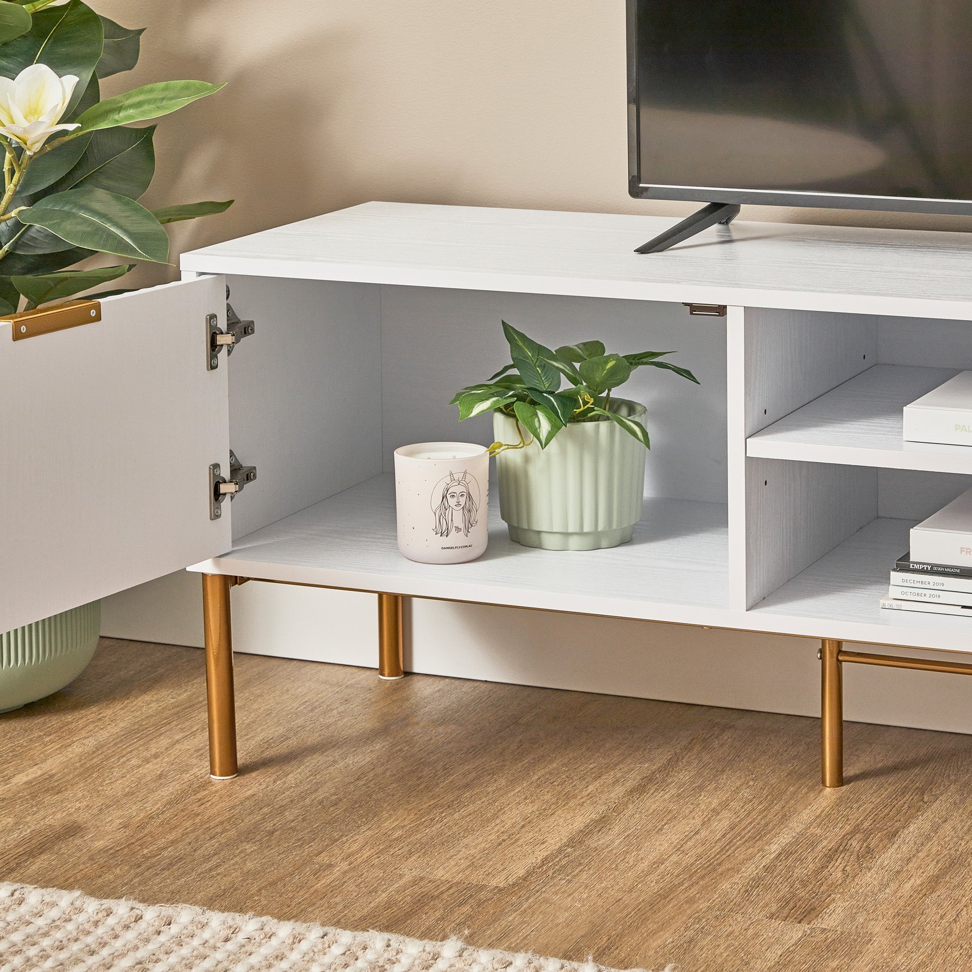 Indy Entertainment Unit White (160cm)