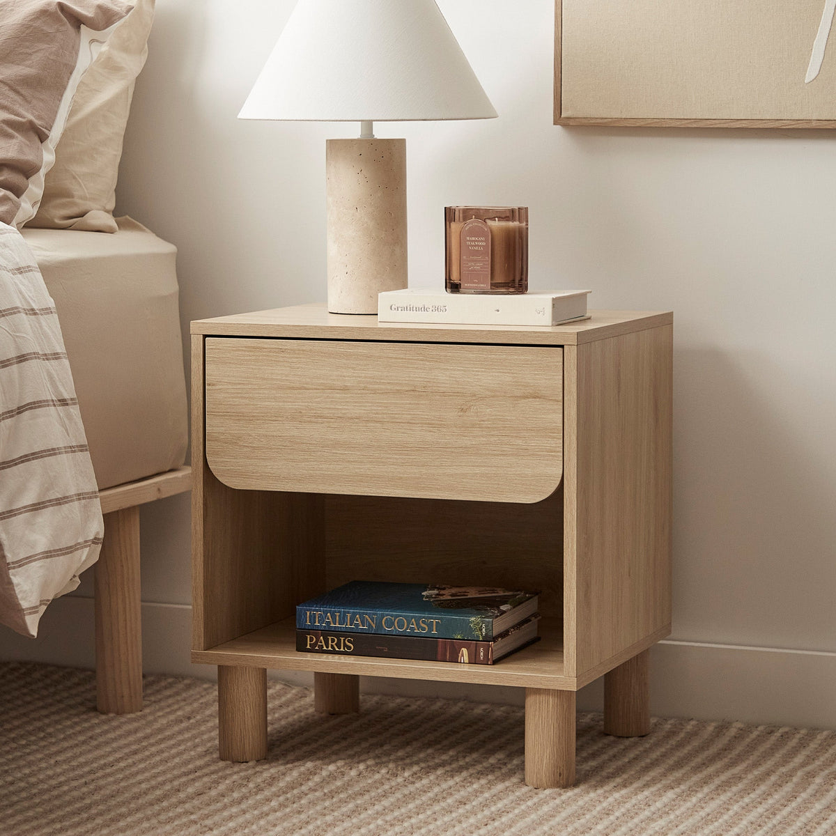 Davis Bedside Table Oak