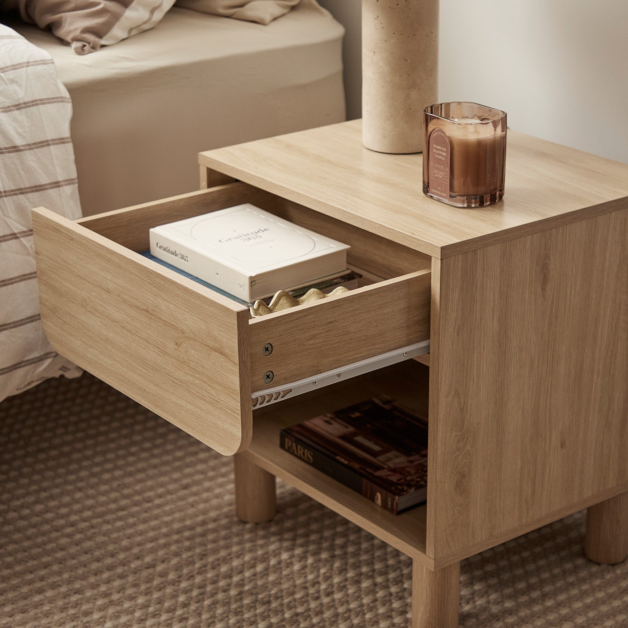 Davis Bedside Table Oak (Set of 2)