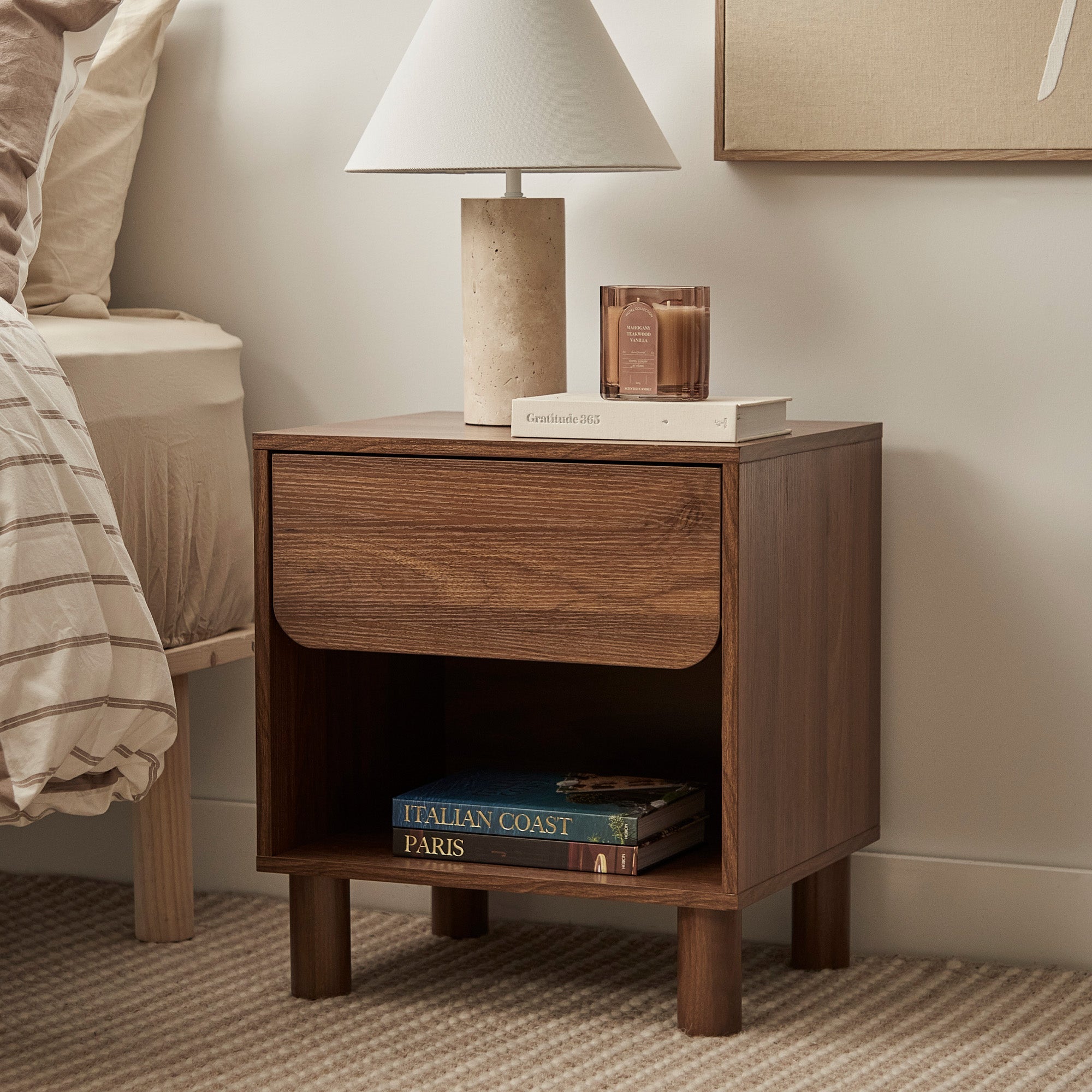 Davis Bedside Table Walnut (Set of 2)