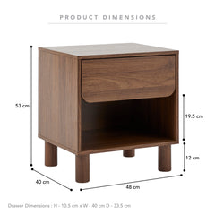 Davis Bedside Table Walnut