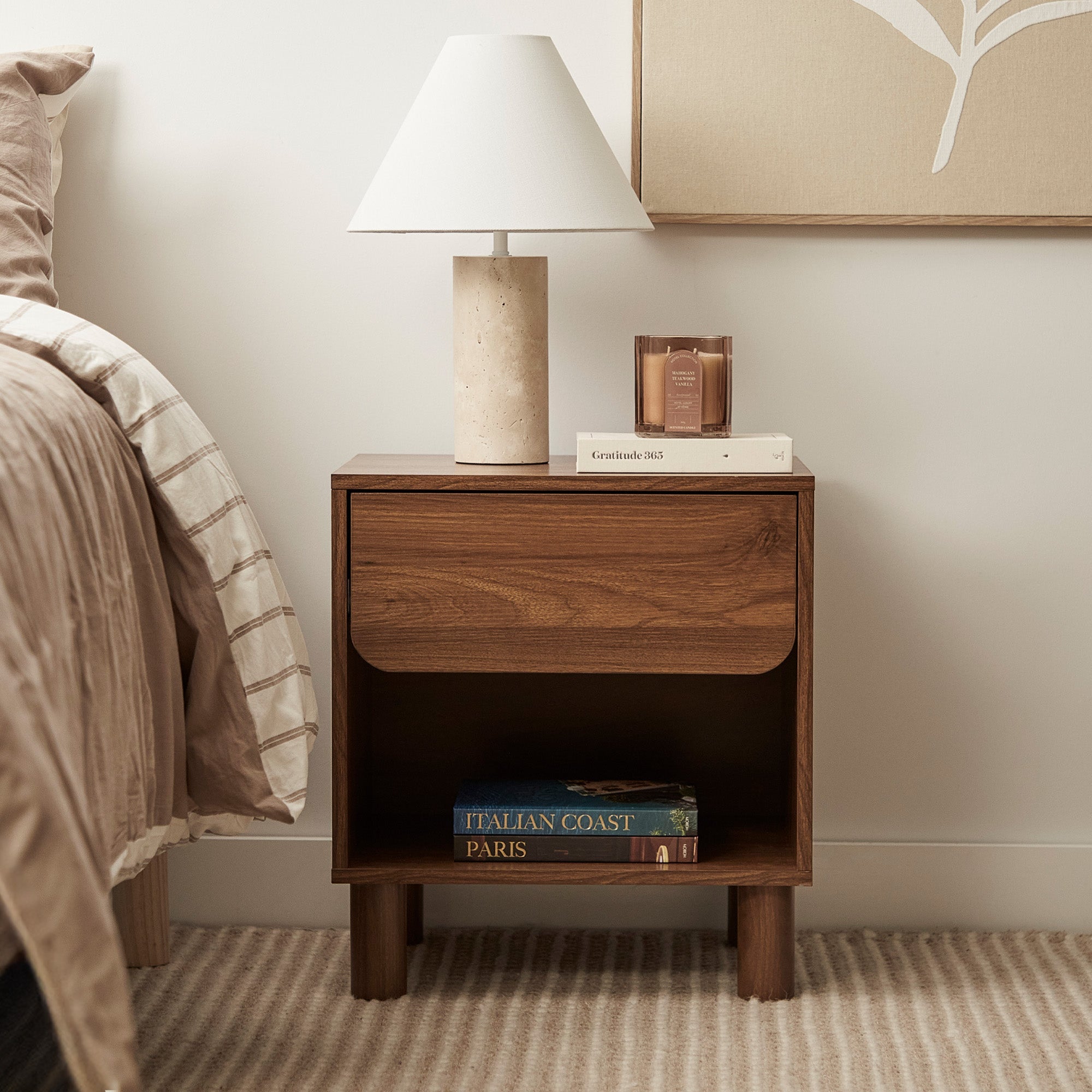 Davis Bedside Table Walnut (Set of 2)