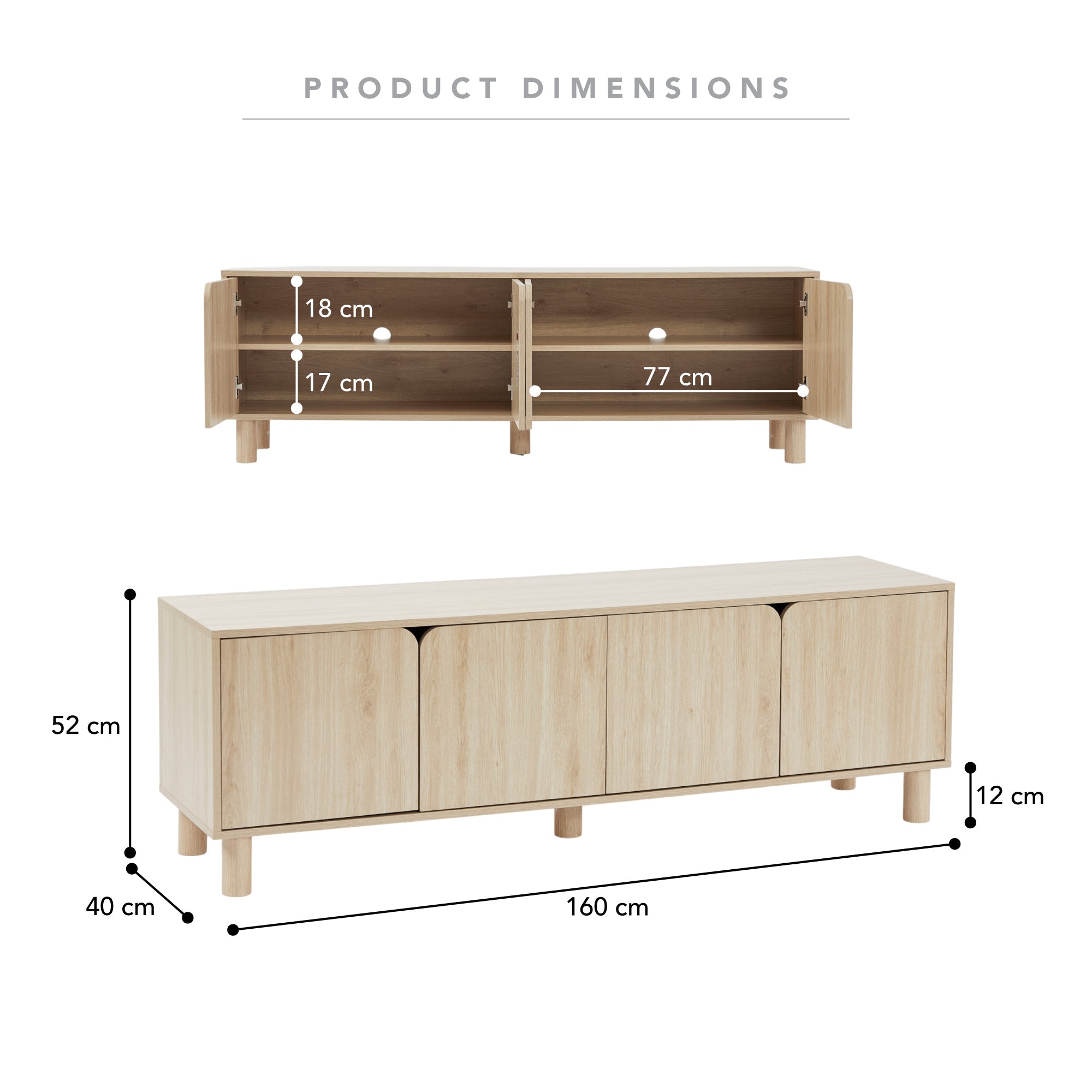 Davis Entertainment Unit Oak (160cm)