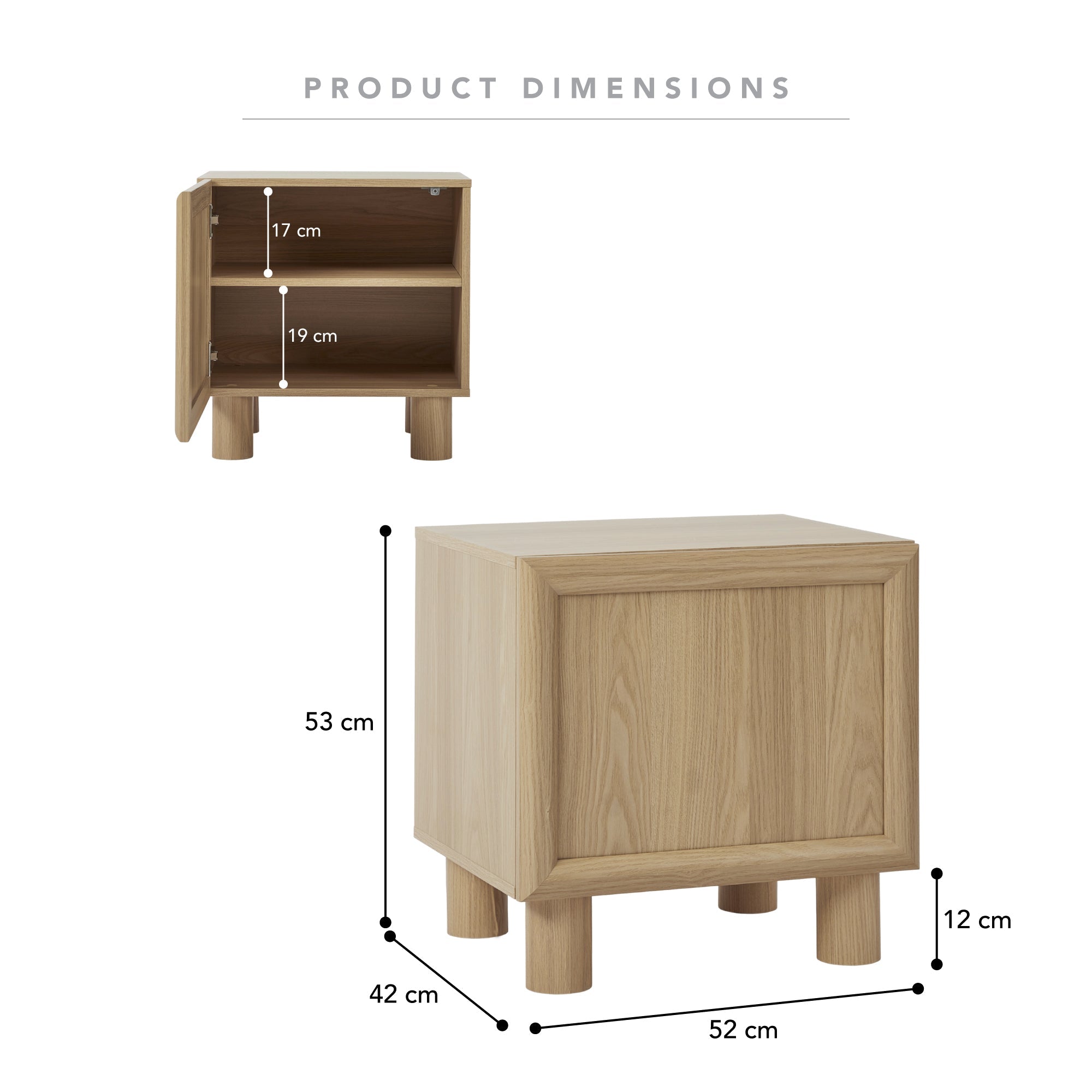 Linero Bedside Table Oak