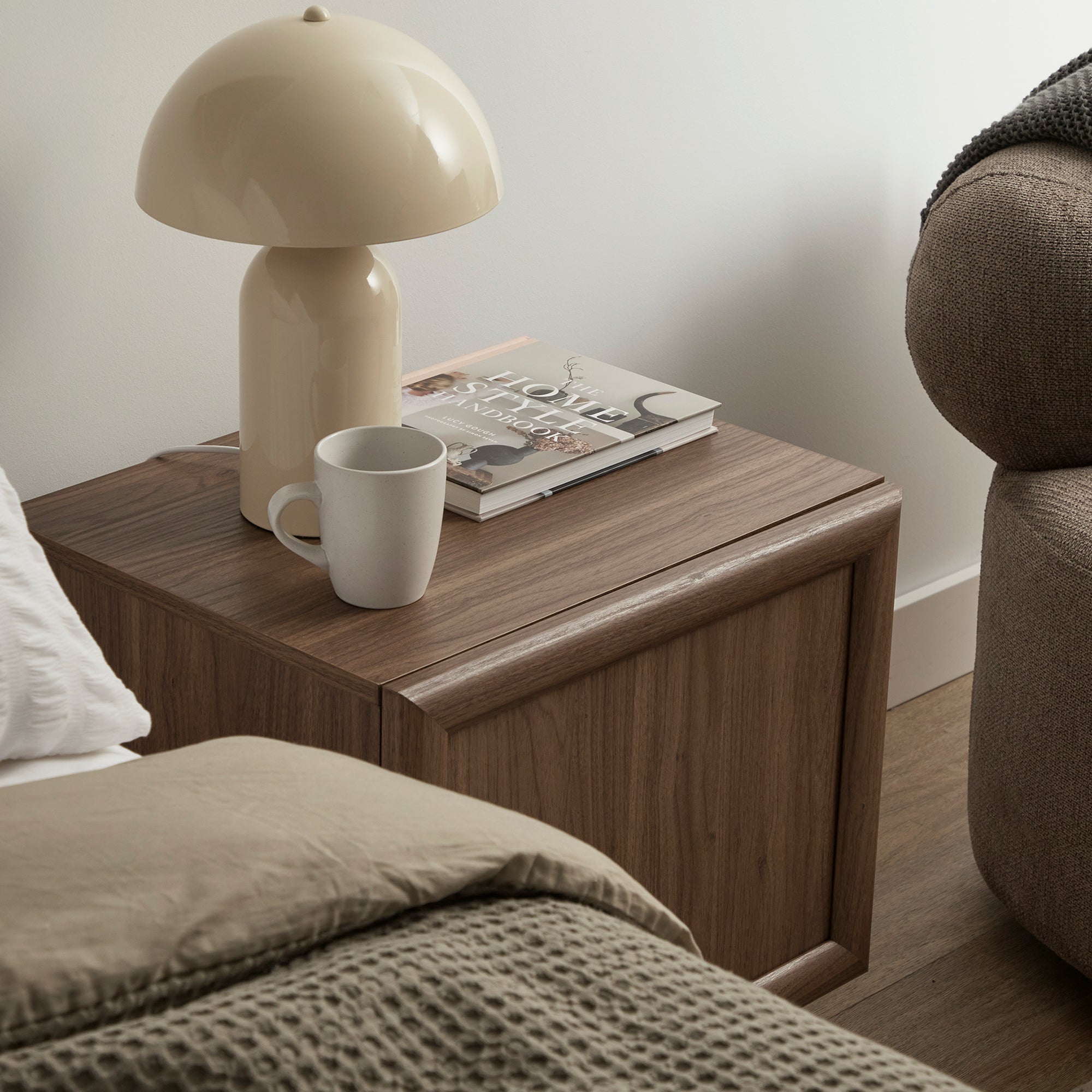 Linero Bedside Table Walnut