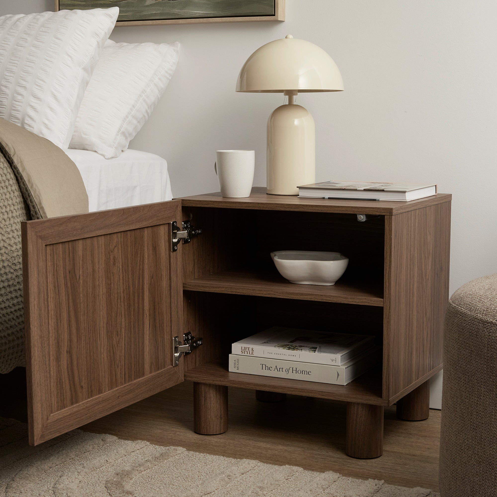 Linero Bedside Table Walnut
