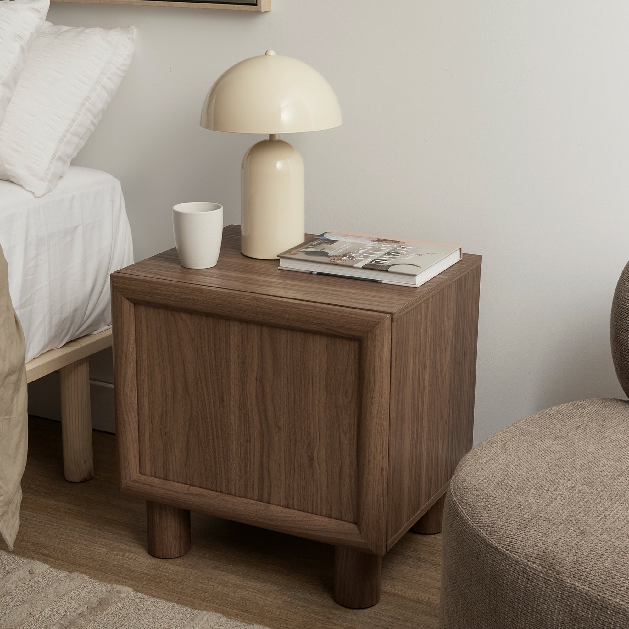 Linero Bedside Table Walnut
