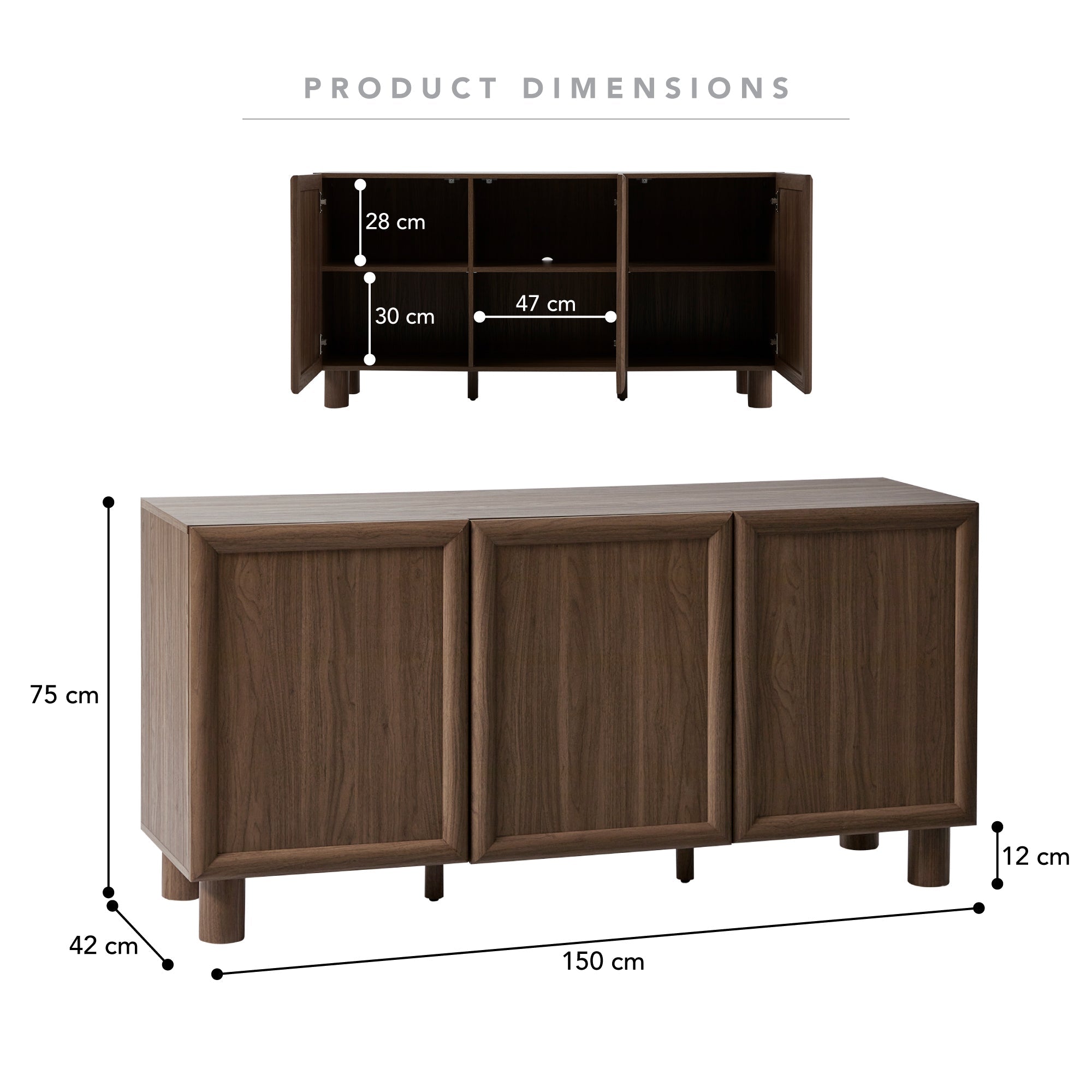 Linero Buffet Walnut (150cm)