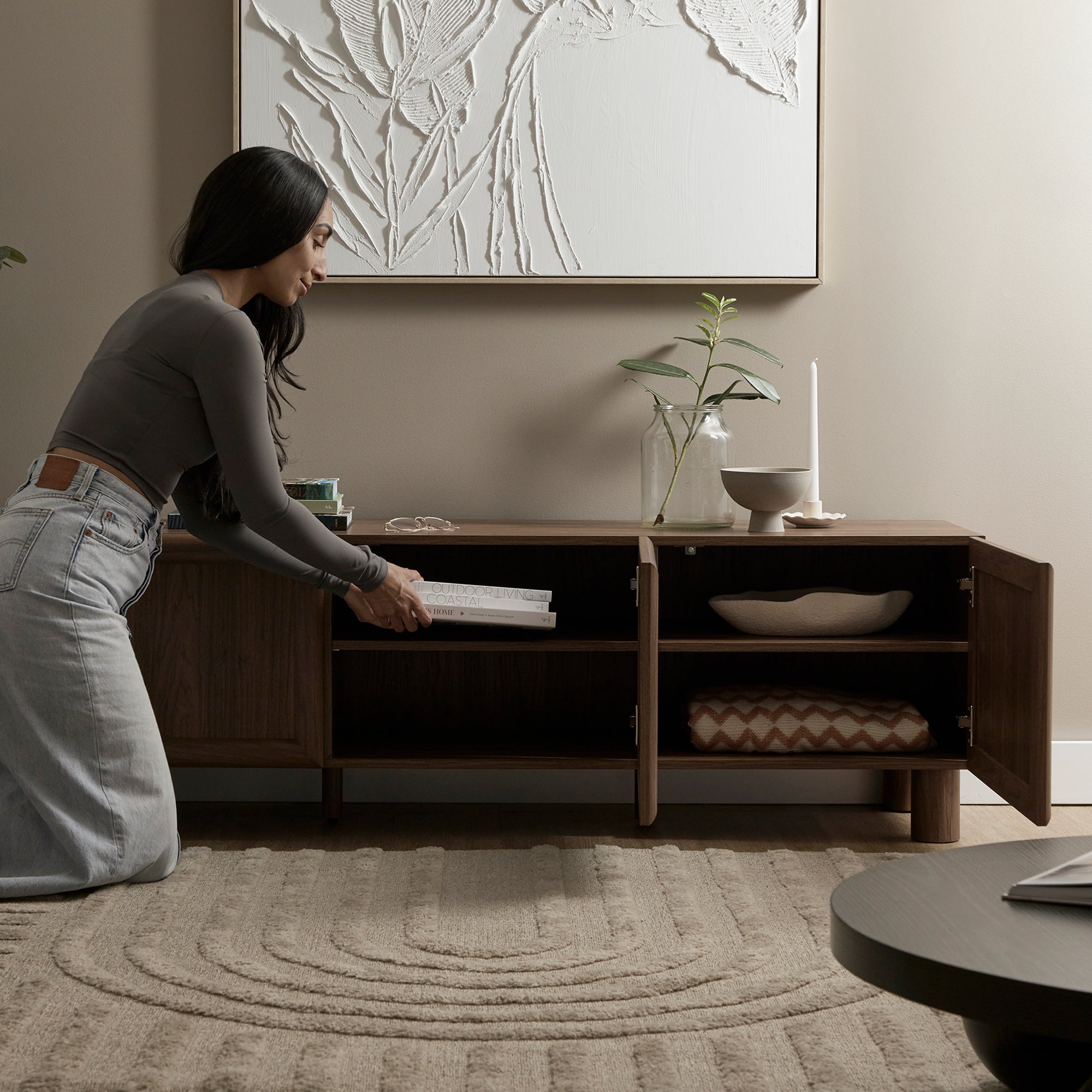 Linero Entertainment Unit Walnut (160cm)