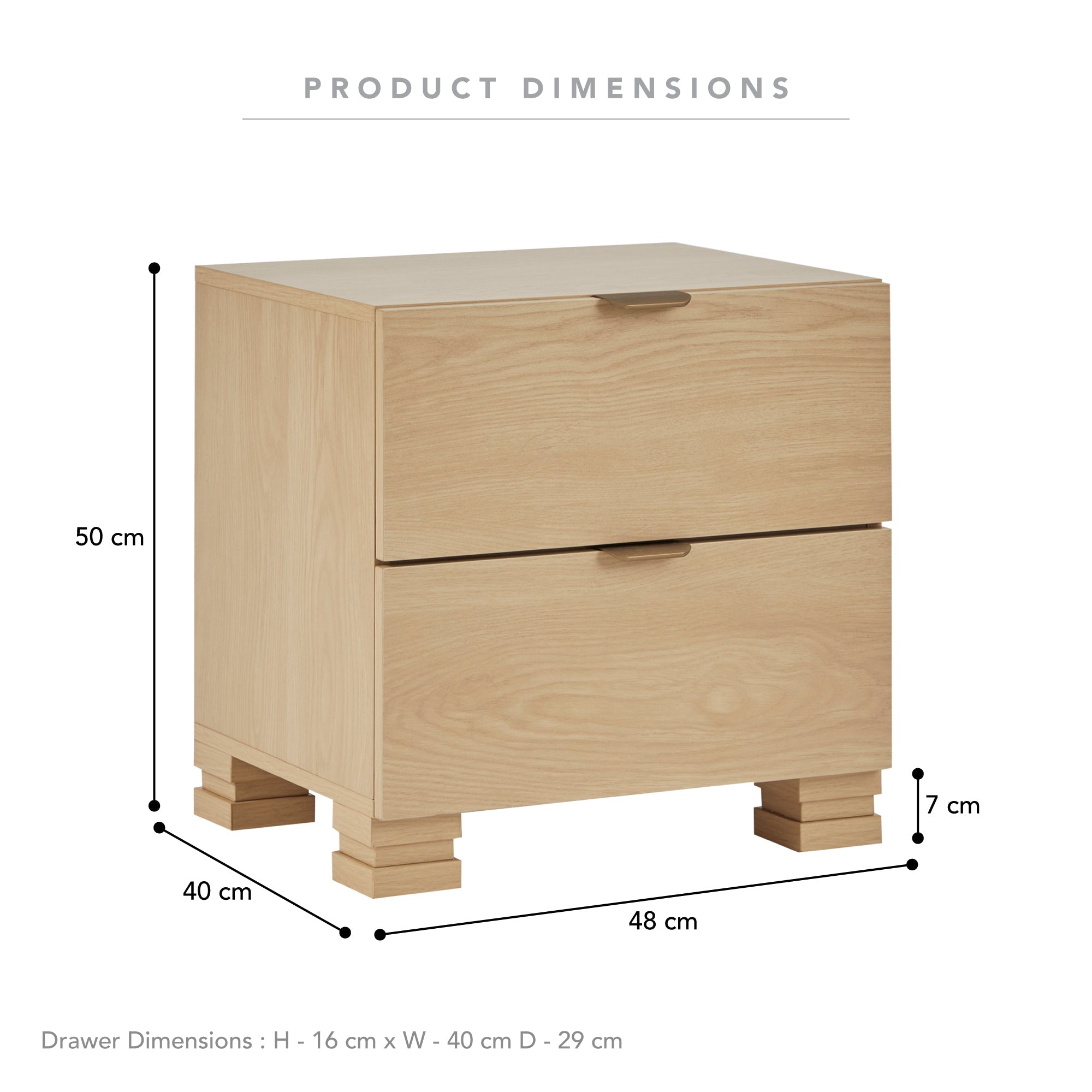 Malcom Bedside Table Oak (Set of 2)